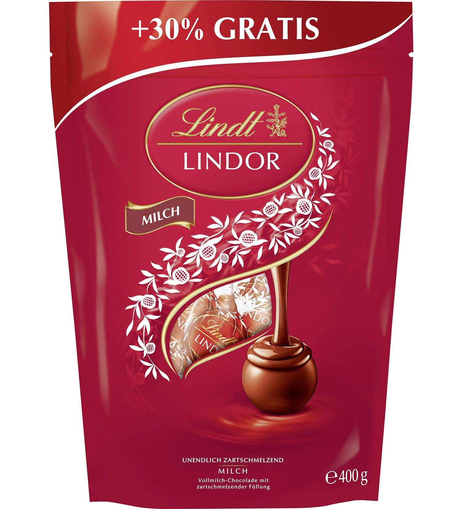 Lindt Lindor Milk Chocolate Balls (400g) - 30 Melted Pralines | Perfect Chocolate Gift for Any Occasion - Buy Online on GoSupps.com