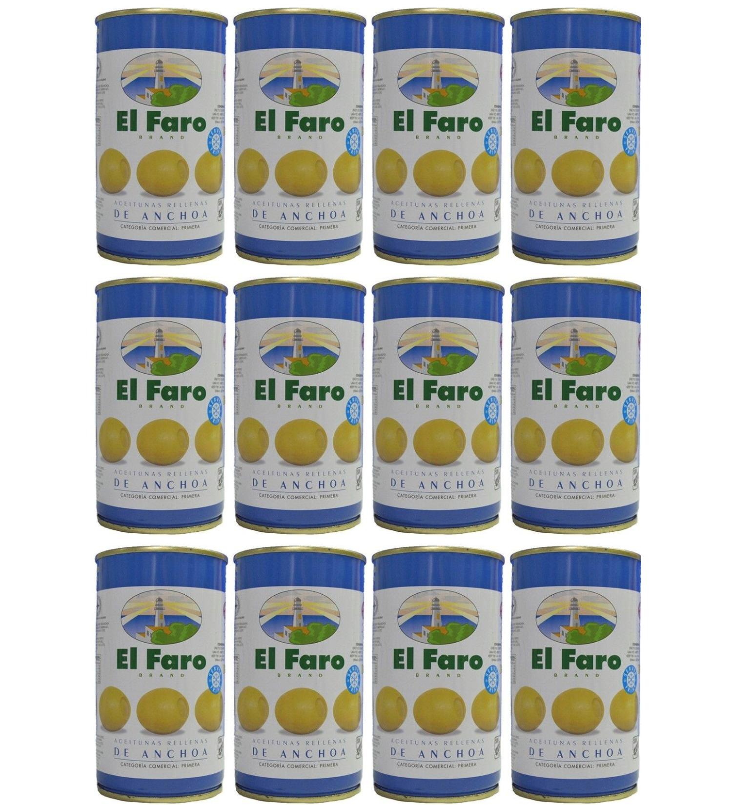 El Faro - Anchovy Stuffed Olives - 150 gr. - [Pack 12]
