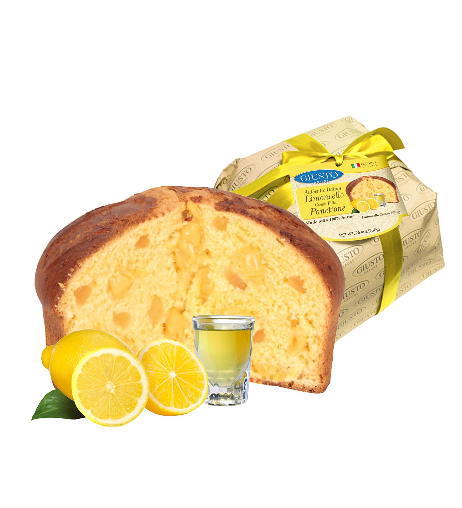 Giusto Sapore Italian Panettone Premium Lemon Limoncello Gourmet Bread 26.4 Ounce - Traditional Dessert - Imported from Italy and Family Owned - Buy Online on GoSupps.com