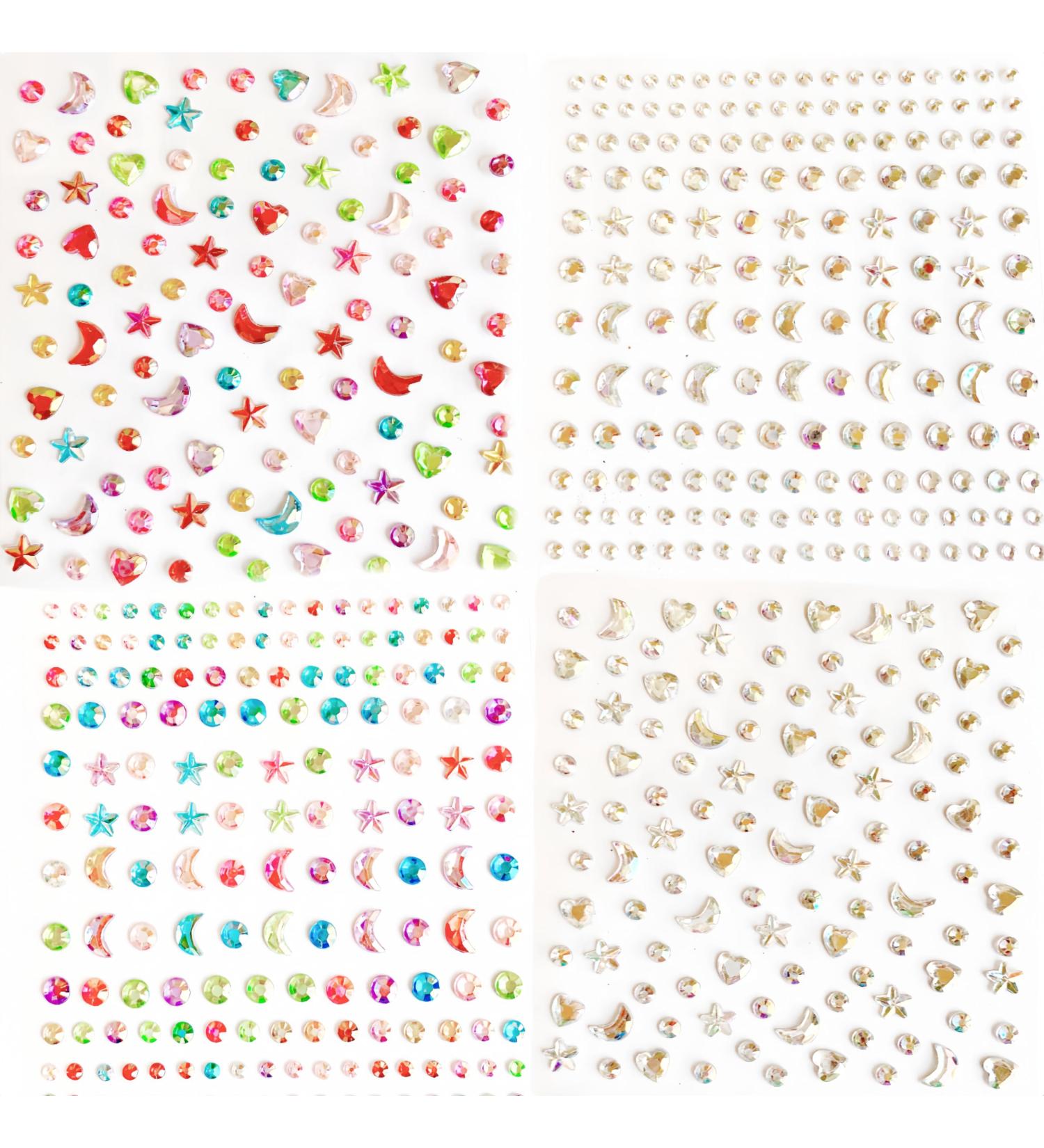 Colorful Gem Stickers - 4 Sheets of Adhesive Rhinestones for Kids DIY Crafts - Crystal Craft Supplies - International Shipping Available - Buy Online on GoSupps.com