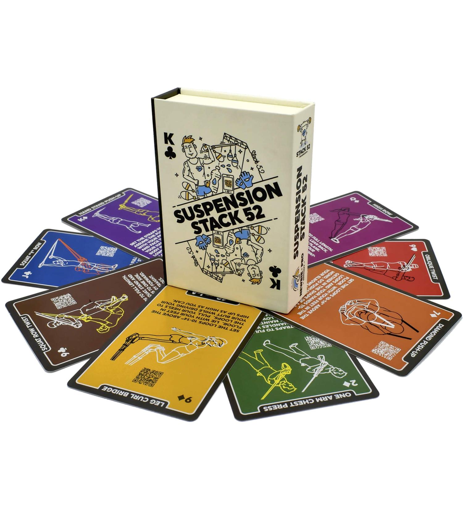Stack 52 Suspension Exercise Cards - Bodyweight Resistance Workout Game - Video Instructions - Fun Home Fitness Program - Buy Online on GoSupps.com