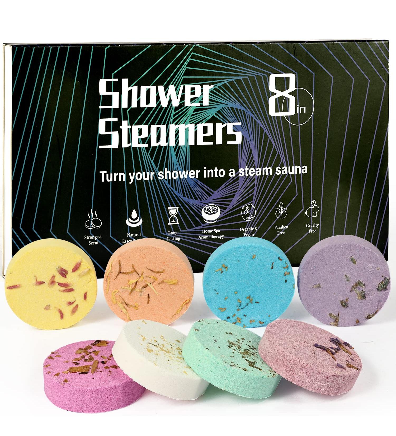 JClover Aromatherapy Shower Steamers Gift Set - 8-Pack Bath Bombs with Pure Essential Oils for Home Spa, Perfect Gift for Wife, Moms, and Lovers on Christmas, Birthday, Mother's Day, and Valentine's Day - Buy Online on GoSupps.com