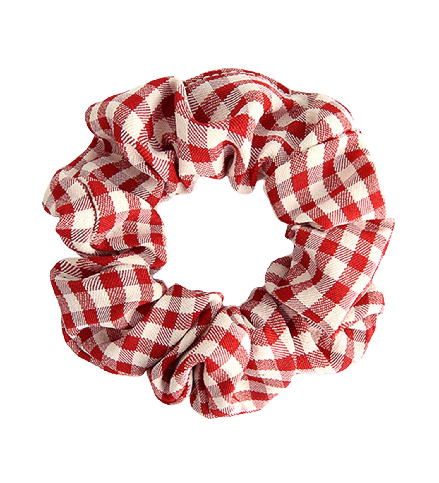 Elastic Plaid Hair Ties for Women & Girls - Soft Red Ponytail Holders & Scrunchies | International Shipping Available - Buy Online on GoSupps.com