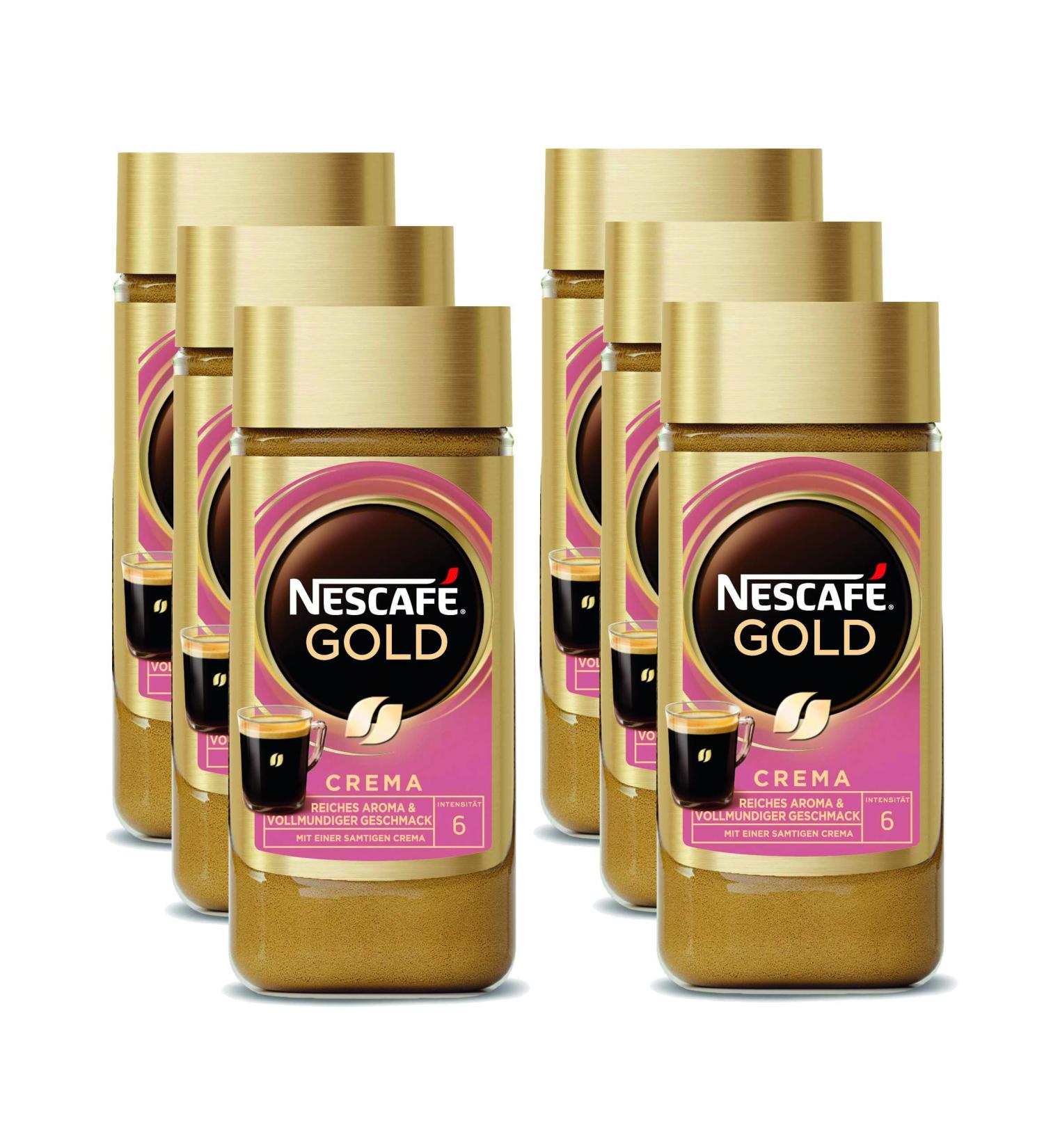 Nescaf Gold Crema Instant Coffee | 6-Pack Arabica (6 x 200g) - Rich Aromatic & Caffeine-Loaded Soluble Coffee - Buy Online on GoSupps.com
