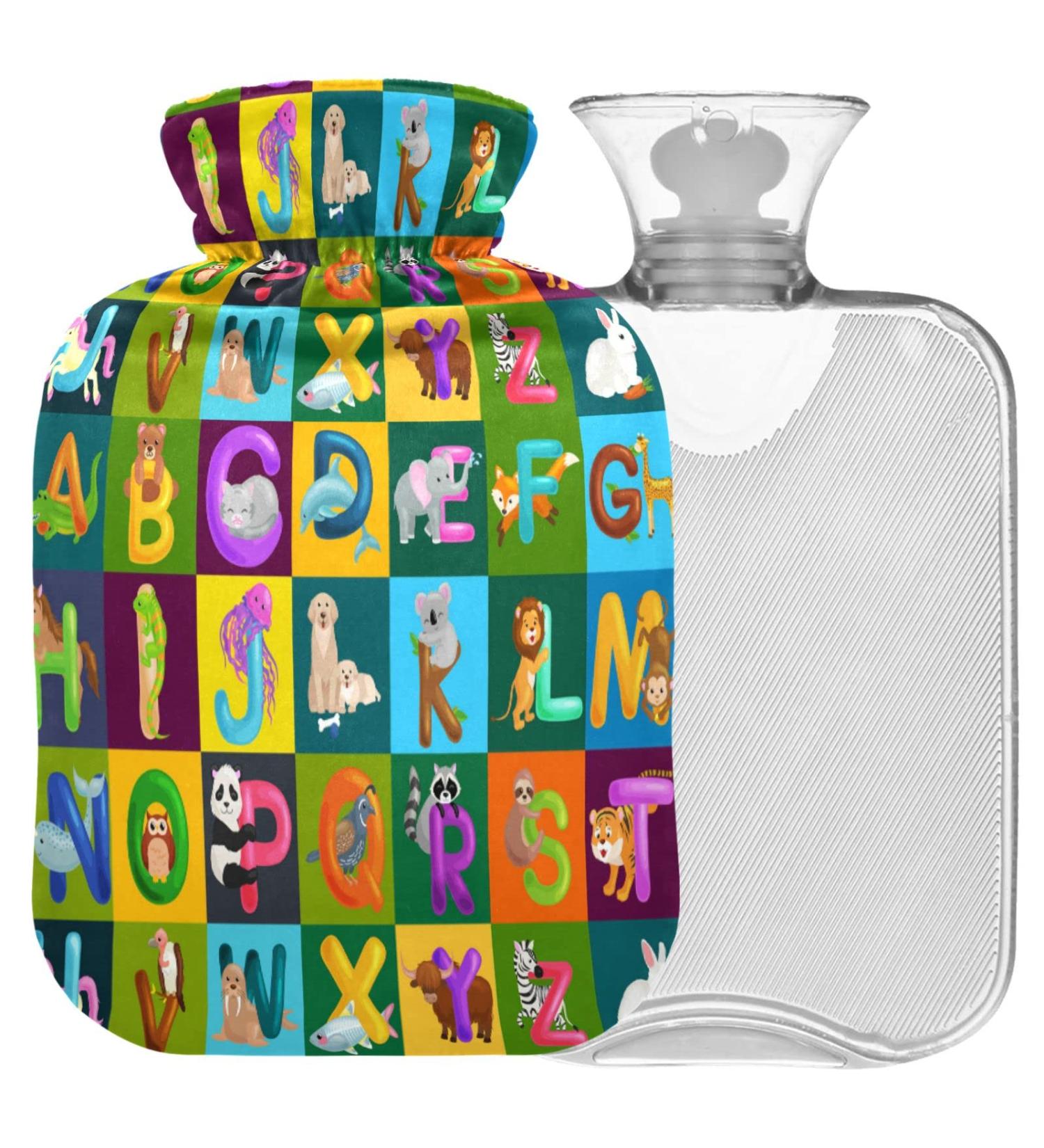 Buy Naanle Animals Alphabet Heat Bottle - 2L Large Transparent Hot Water Bottle for Bed Hand & Feet Warmer | Pain Relief & Heat Therapy - International Shipping Available - Buy Online on GoSupps.com