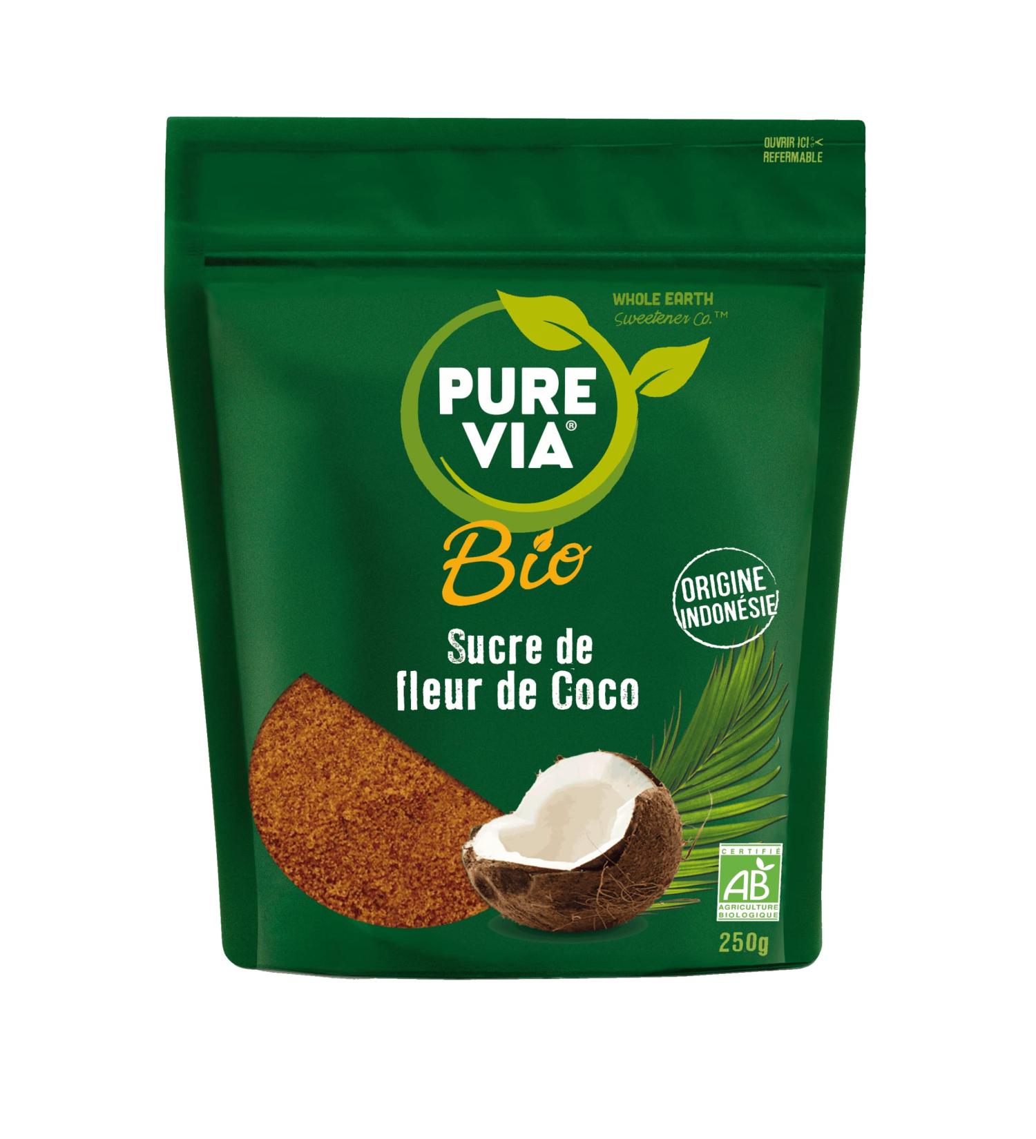 Pure Via Doypack Organic Coconut Fluer Sugar from Organic Farming Origin Idonesia 250g - Buy Online on GoSupps.com