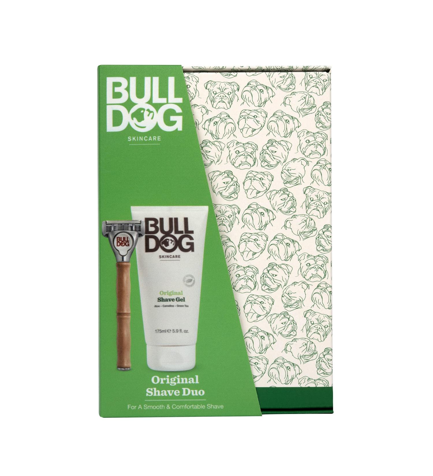 Bulldog Skincare Original Shave Duo Gift Set for Men - Bamboo Razor and Shave Gel 175ml - Buy Online on GoSupps.com