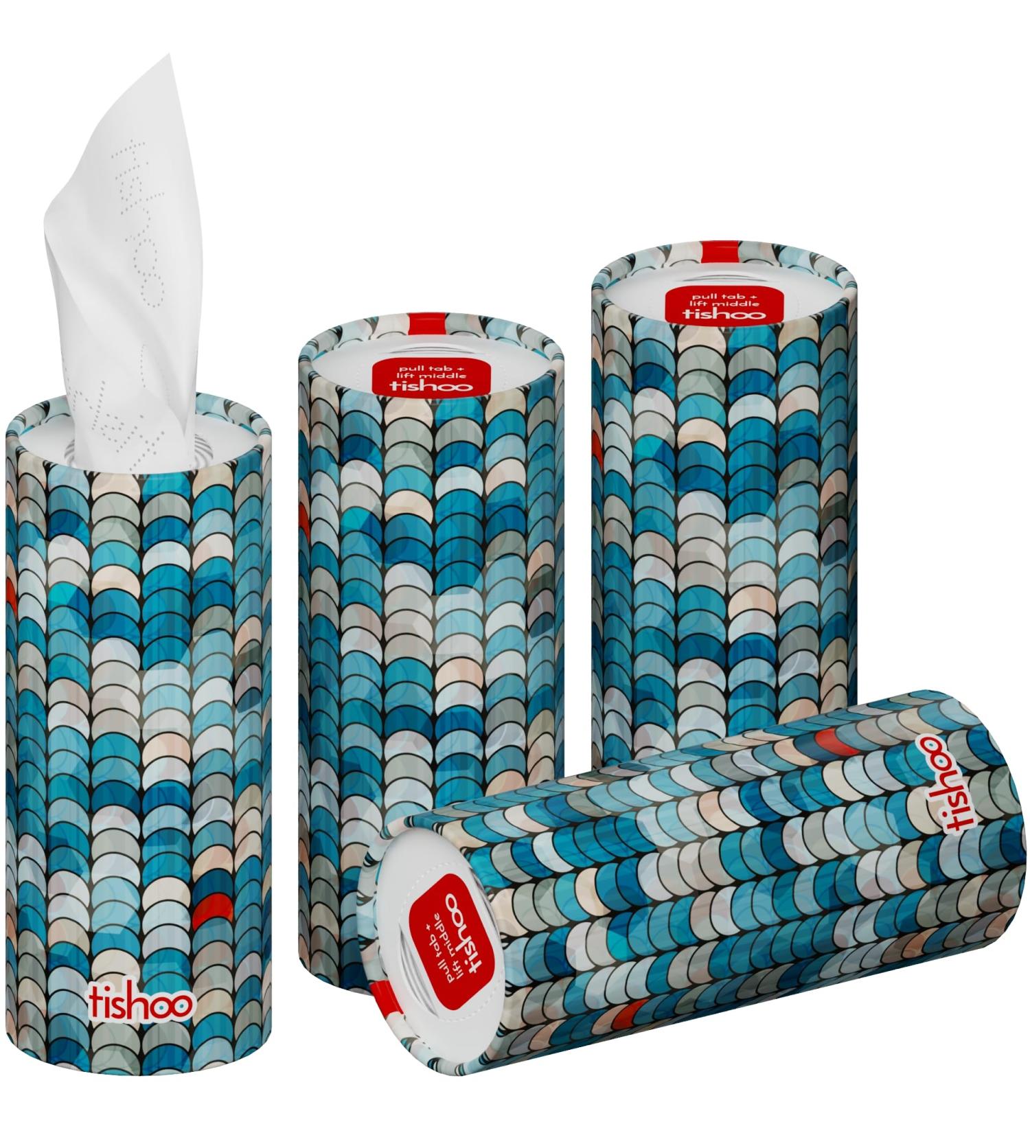 TiShoo Extra Soft 4-Latz Handkerchiefs with Moisturizer | Eco-Friendly | Perfect for Car Home & Travel | 4-Pack in Plastic-Free Packaging - Buy Online on GoSupps.com