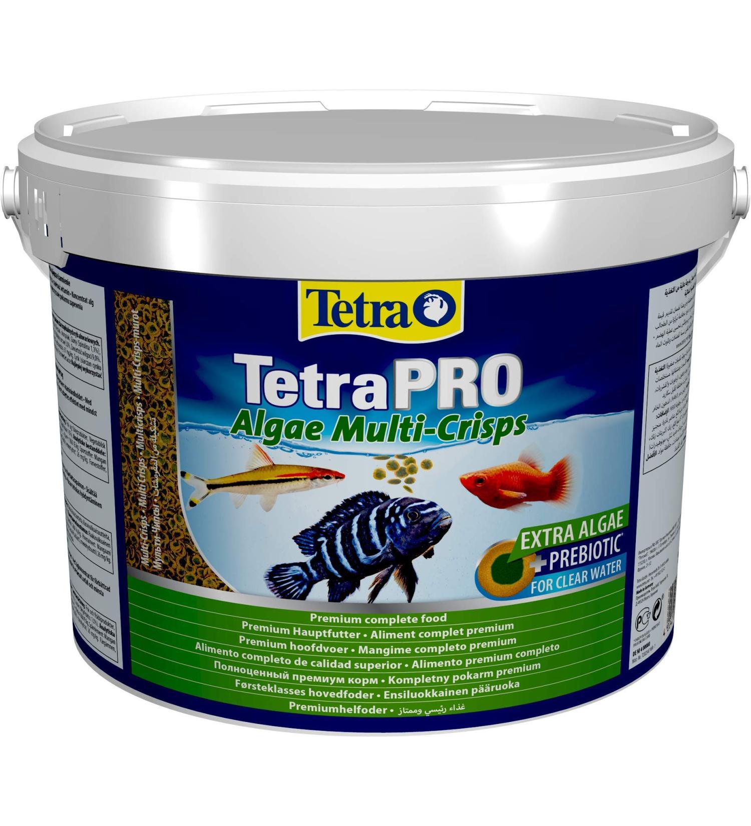 Tetra Pro Algae Multi-Crisps - Premium Algae Fish Feed | 10L Bucket for Enhanced Fish Health & Resistance - Buy Online on GoSupps.com