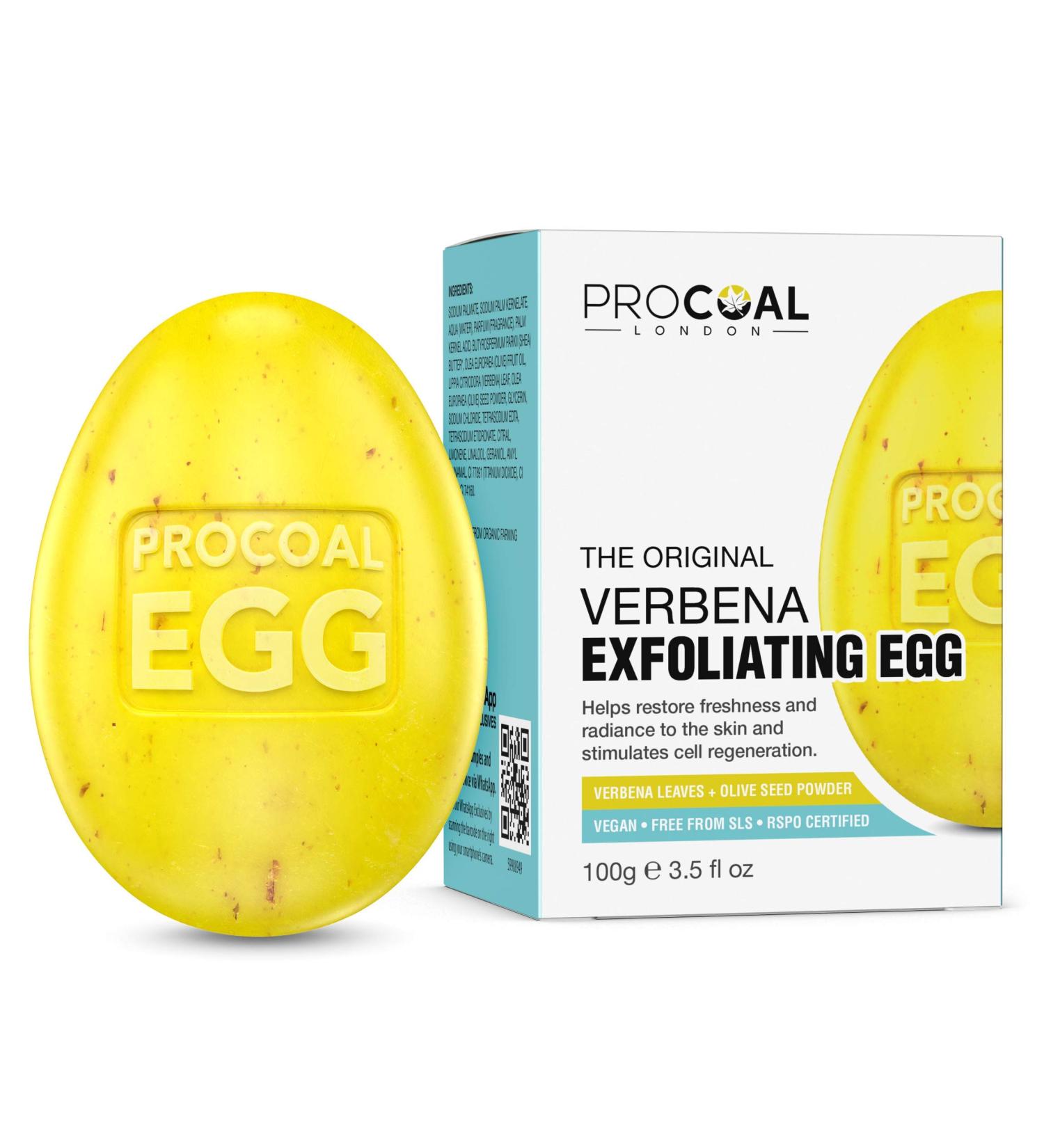 Verbena Egg Exfoliating Body Scrub Soap by Procoal - Softens & Refreshes Skin | Vegan & Cruelty-Free | International Shipping Available - Buy Online on GoSupps.com