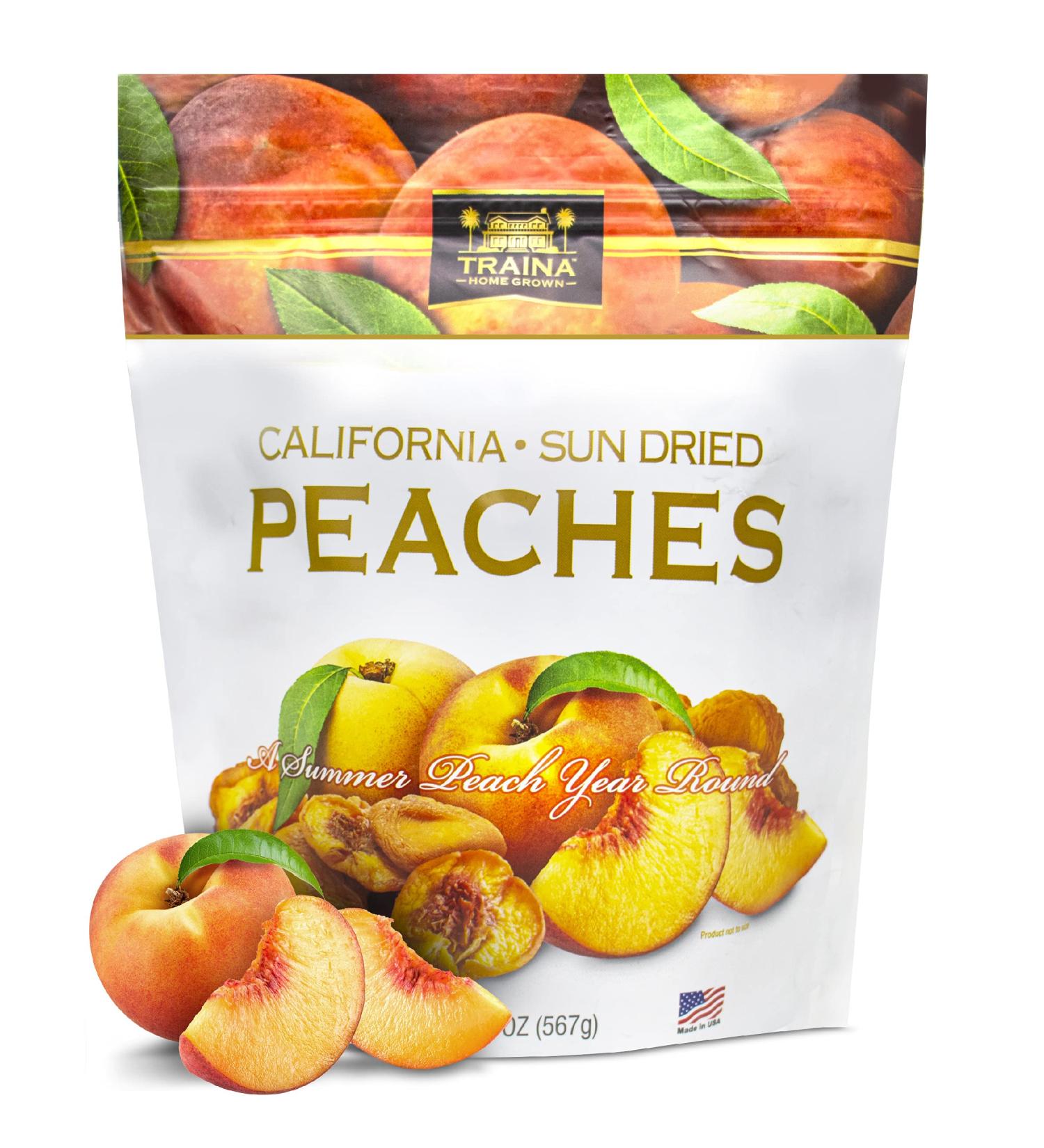 Traina Home Grown California Sun Dried Peaches - Natural & Healthy Snack (20 Oz) - Buy Online on GoSupps.com