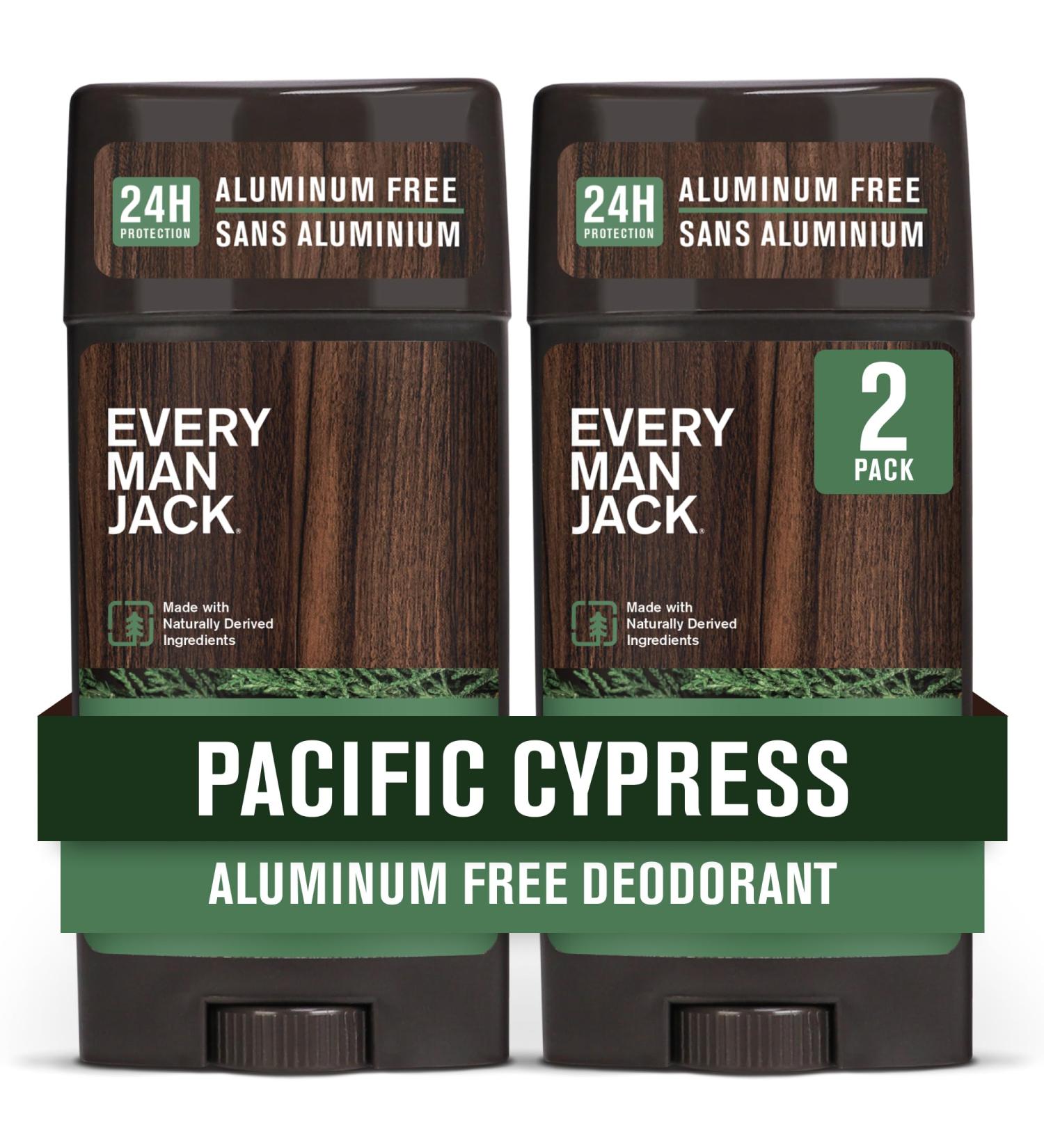 Every Man Jack Pacific Cypress Men s Deodorant - Stay Fresh with Aluminum Free Deodorant For all Skin Types - Odor Crushing Long Lasting with Naturally Derived Ingredients - 3oz (2 Pack) - Buy Online on GoSupps.com