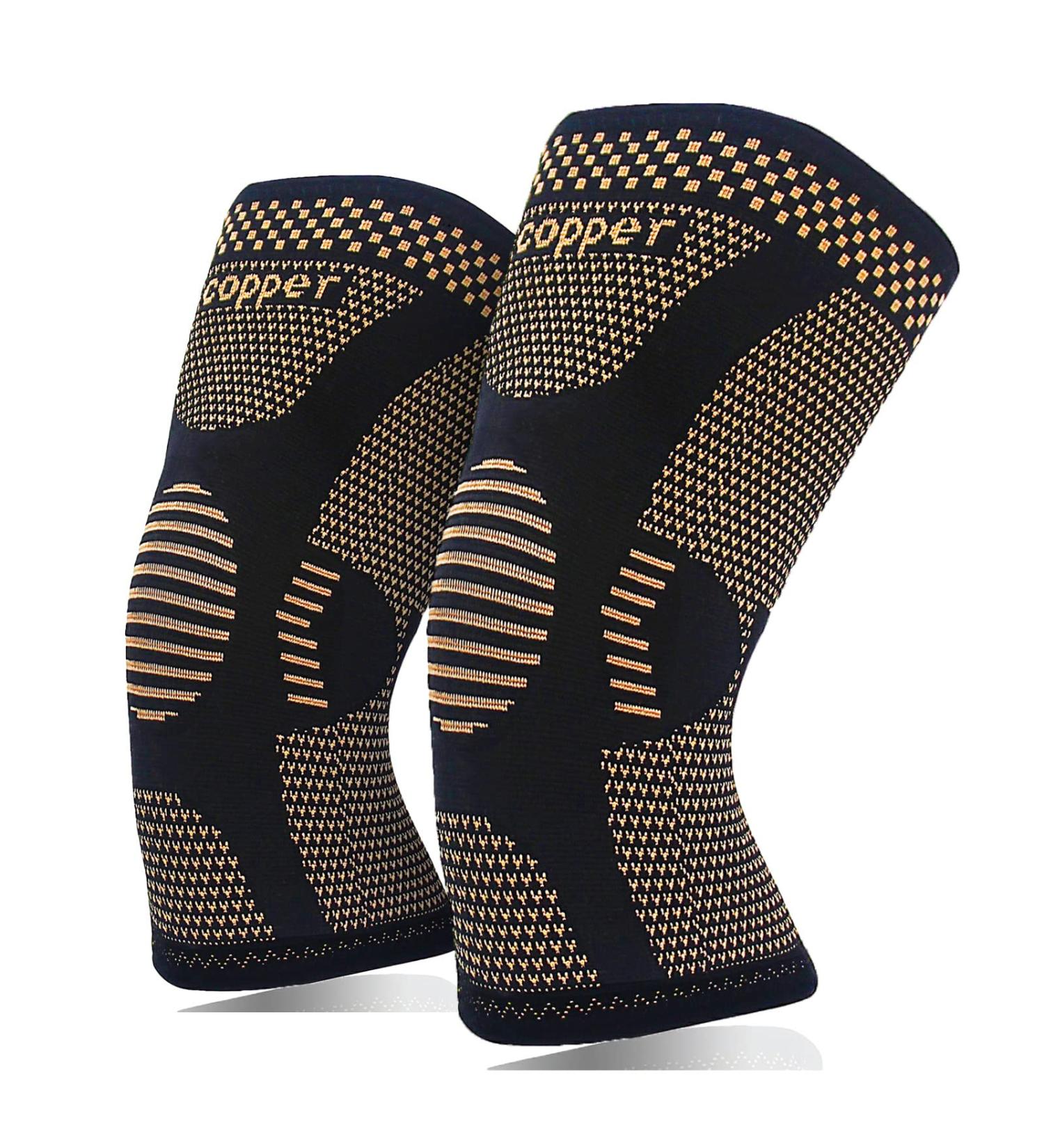 JIUFENTIAN Copper Knee Sleeve (2 Pack) for Arthritis Pain Relief - X-Large Tan - Buy Online on GoSupps.com