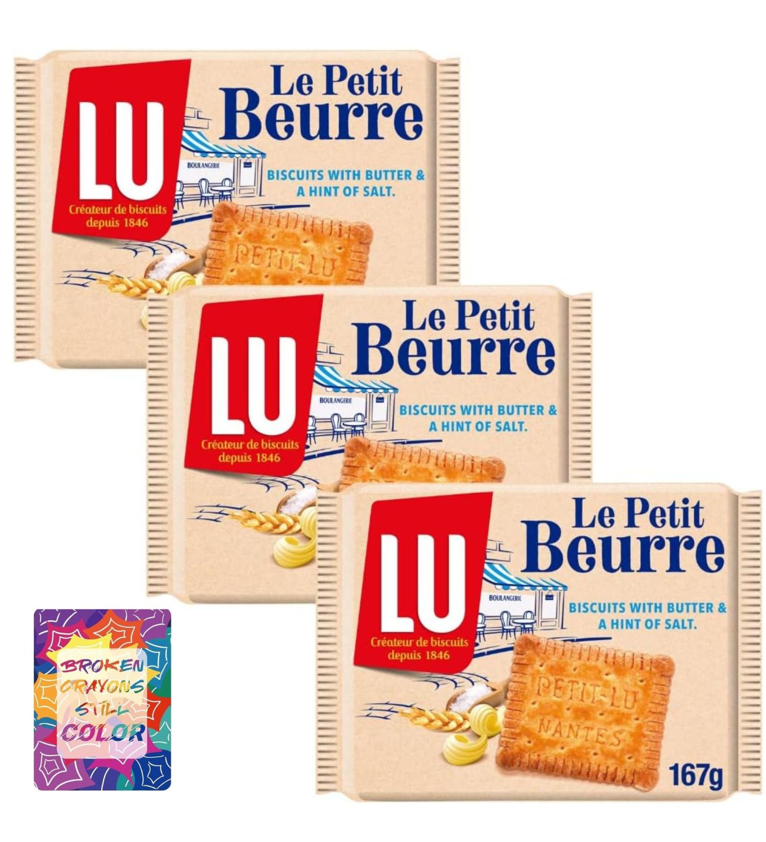 LU Le Petit Beurre Biscuits 167g (3 Pack Bundle) With Oerich Inspirational Card - Buy Online on GoSupps.com