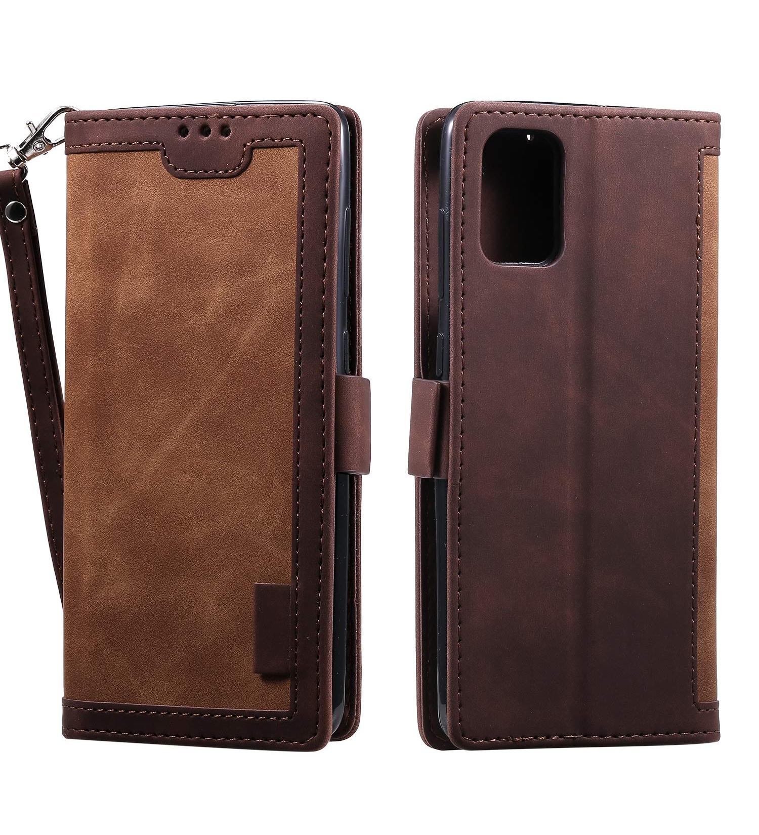 Magon Retro Wallet Case for Xiaomi Redmi Note 10 5G - PU Leather Flip Cover with Card Compartment & Stand - Brown TPU Bumper Protective Case - Buy Online on GoSupps.com