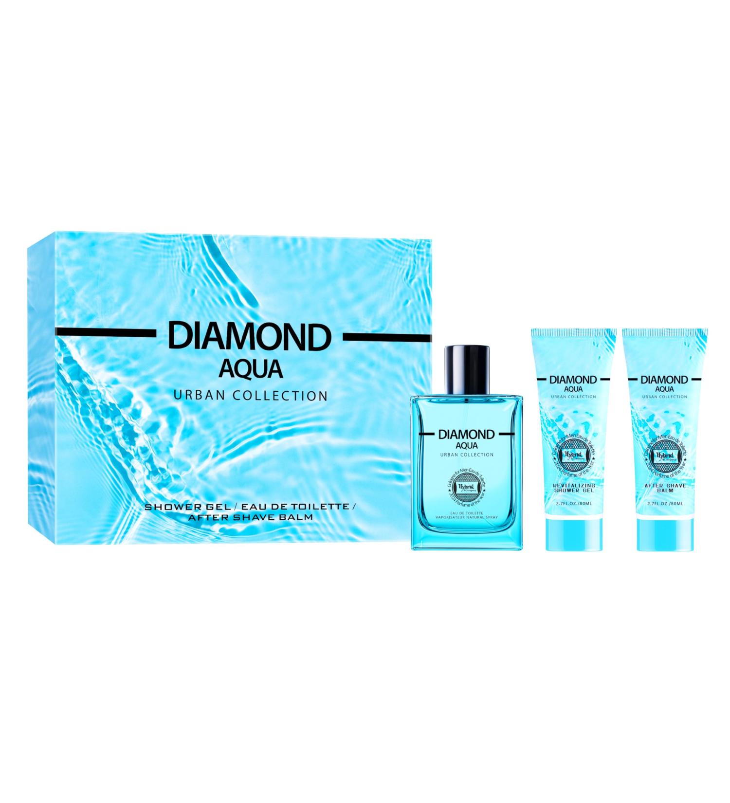 Hybrid & Company Diamond Aqua 3Pcs Gift Set For Men 100ml-Perfume&80ml-After Shave Balm &80ml-Shower Gel - Buy Online on GoSupps.com