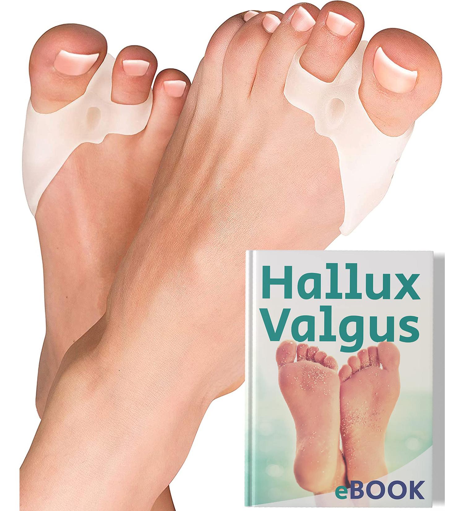 YOGAMEDIC Bunion Corrector & Toe Separator with Adjustable Gel-Pad - 6Pcs Set for Hallux Valgus Support - Soft Silicone Protector for Overlapping Toes - Unisex, Transparent - Buy Online on GoSupps.com