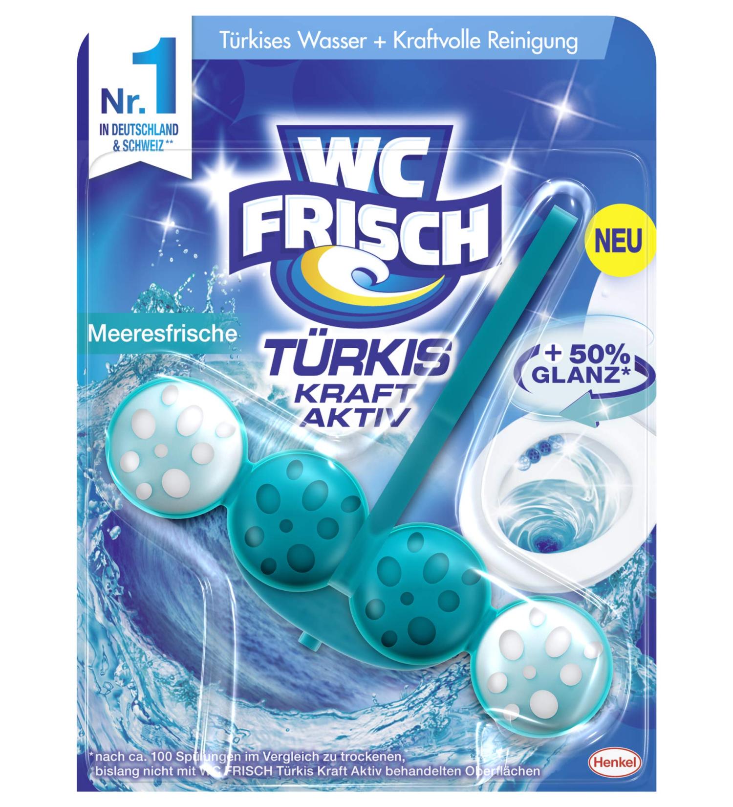 Buy Toilet Fresh Power Active Turquoise Maker - Sea Freshness Powerful Cleaner 1 Pack | Glossy Color & 50% More Cleaning Strength - Buy Online on GoSupps.com