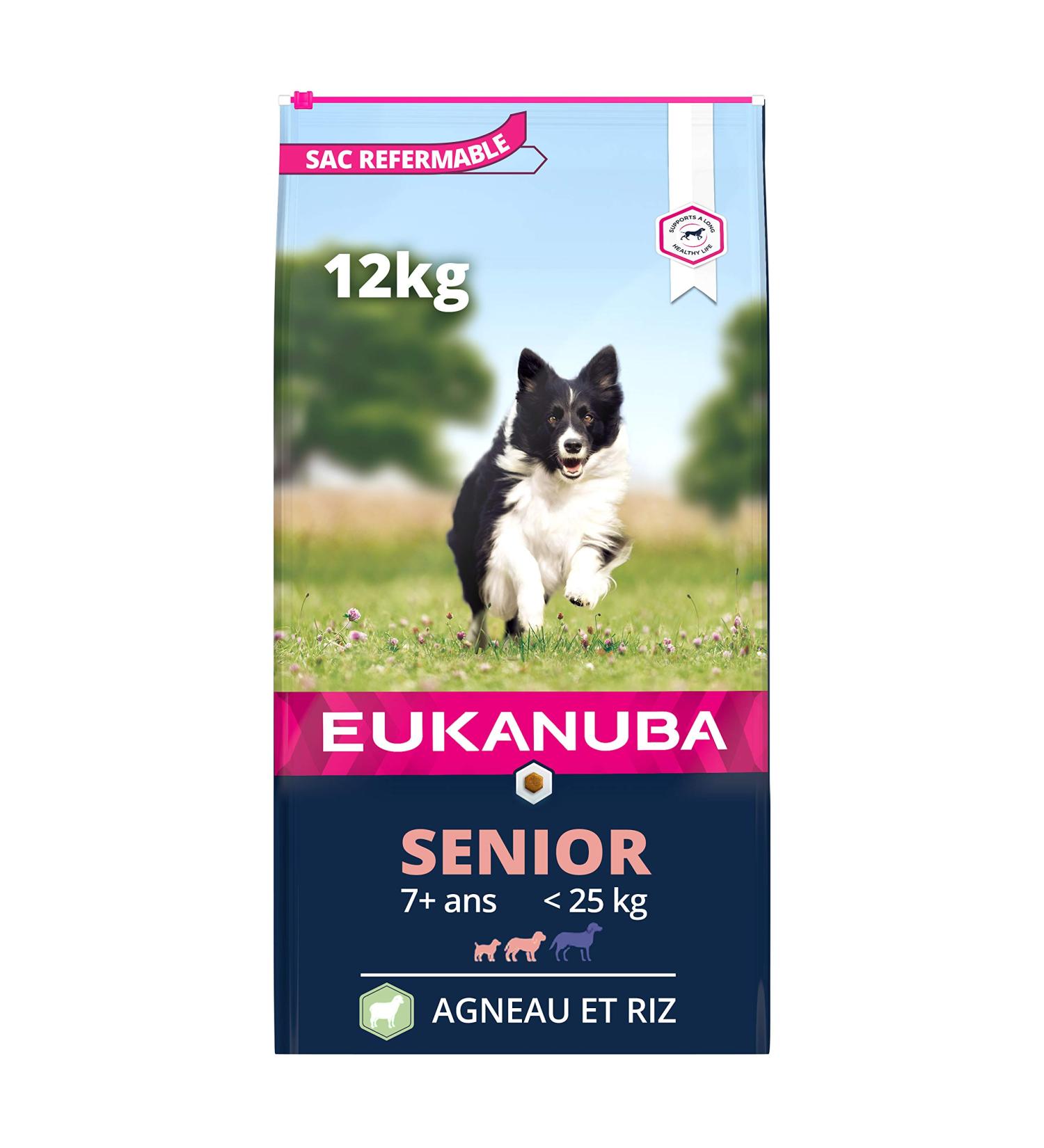 Eukanuba Senior Adult Dog Dry Food For Small and Medium Breeds Lamb & Rice 12kg - Buy Online on GoSupps.com