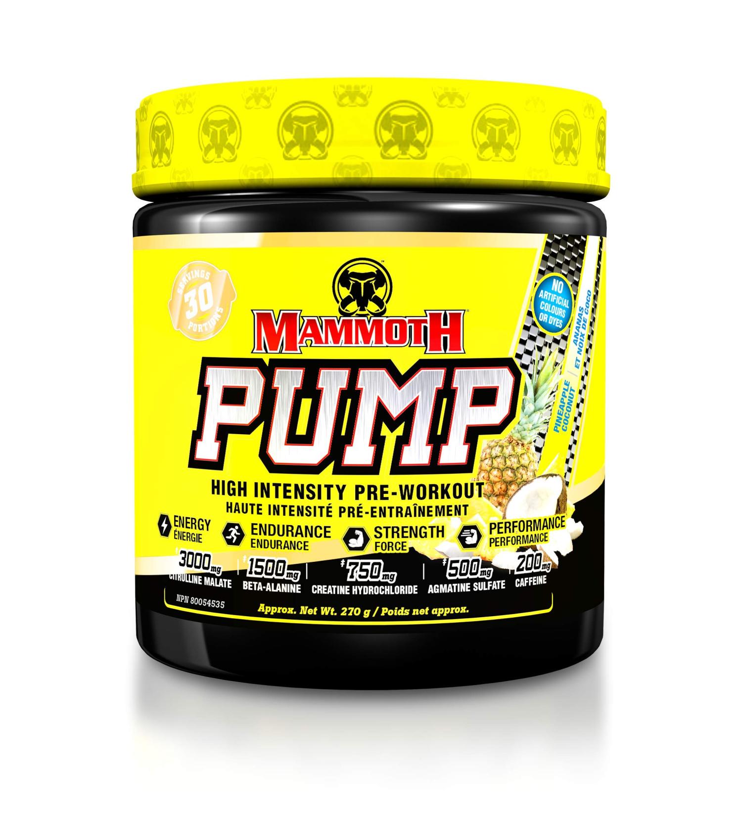 Mammoth Pump 30 serve Pineapple Coconut 270.0 g (Pack of 1) Pineapple Coconut 270.0 g (Pack of 1) - Buy Online on GoSupps.com