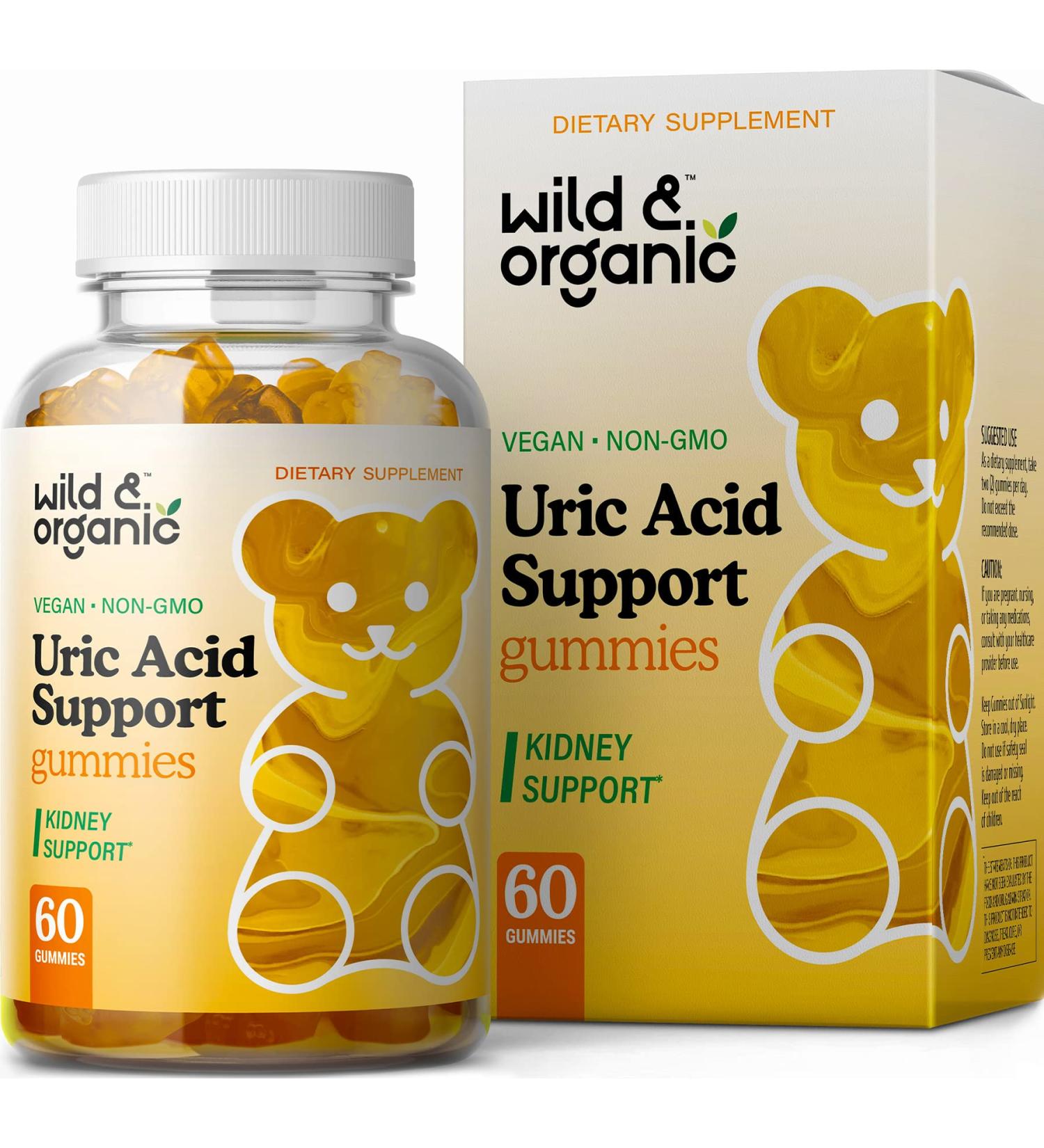 Organic Uric Acid Support Gummies with Tart Cherry, Milk Thistle & Turmeric - 60 Chews for Urinary & Joint Health - Buy Online on GoSupps.com