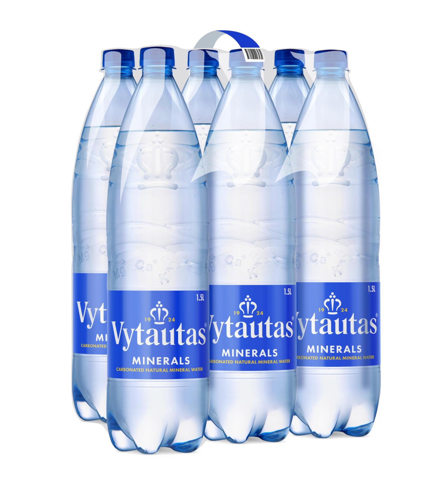 Vytauta's Natural Mineral Water 1L (6-Pack) | Premium Carbonated Hydration Rich in Calcium & Magnesium - Buy Online on GoSupps.com