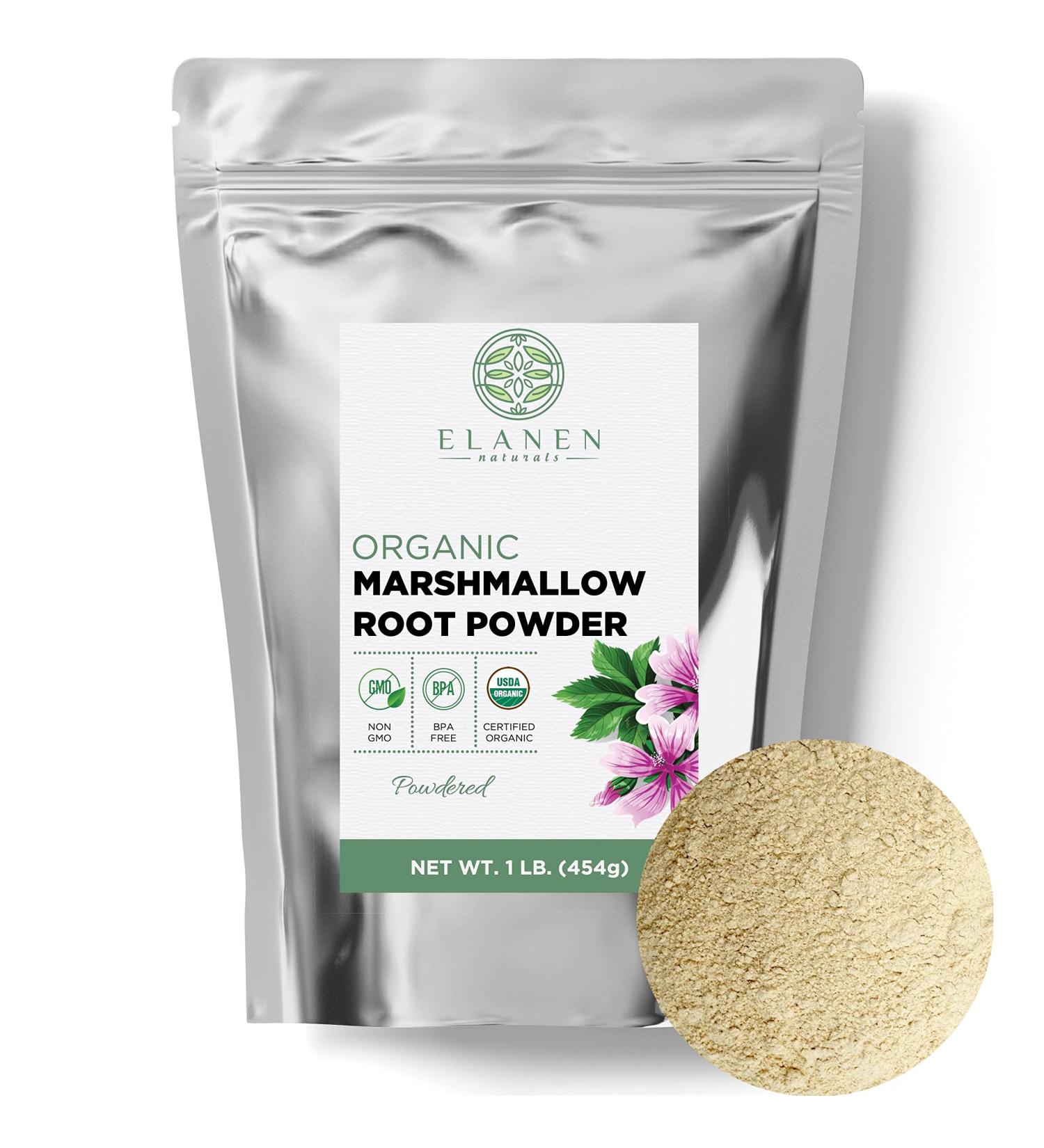 Organic Marshmallow Root Powder 16 oz - USDA Certified Althaea Officinalis Herb, 1 lb Powdered Pack - Althea Officinalis, Marshmellow Root Organic - Buy Online on GoSupps.com