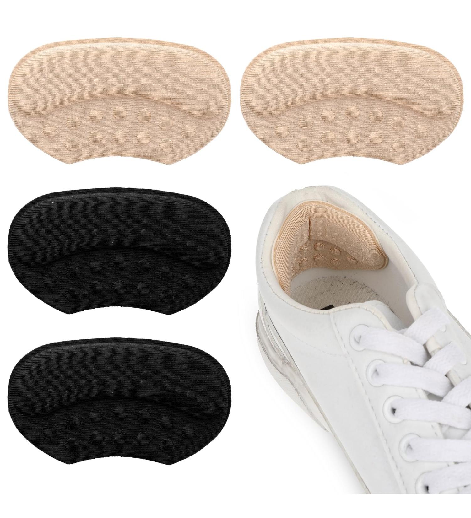 WLLHYF 2 Pairs Self-Adhesive Heel Pads for Shoe Repair and Comfort - Black/Skin Tone - Shoe Grips and Protectors for Women and Men - Buy Online on GoSupps.com