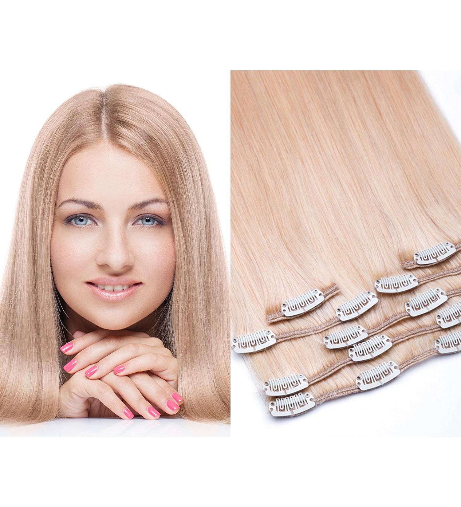 Buy Cheap Clip-in Human Hair Extensions - Remy 8 Wefts 20 Clips Straight 55cm 110g #24 Blonde - Buy Online on GoSupps.com