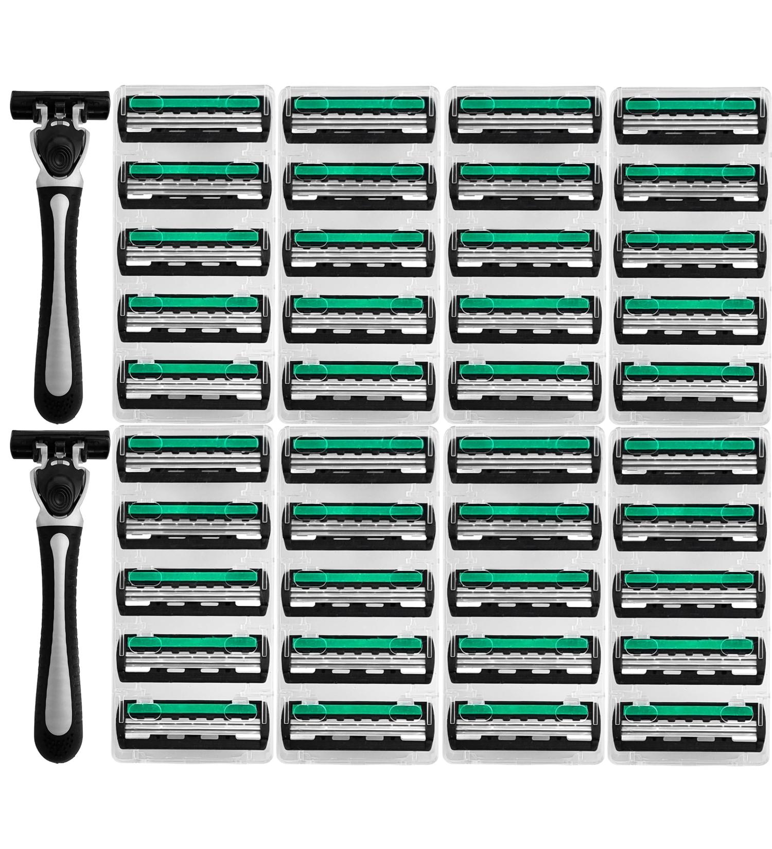 Buy 2x Men's Razor with 40 Replaceable Blades - Super Wet Disposable Shaver for Ultimate Grooming - Buy Online on GoSupps.com
