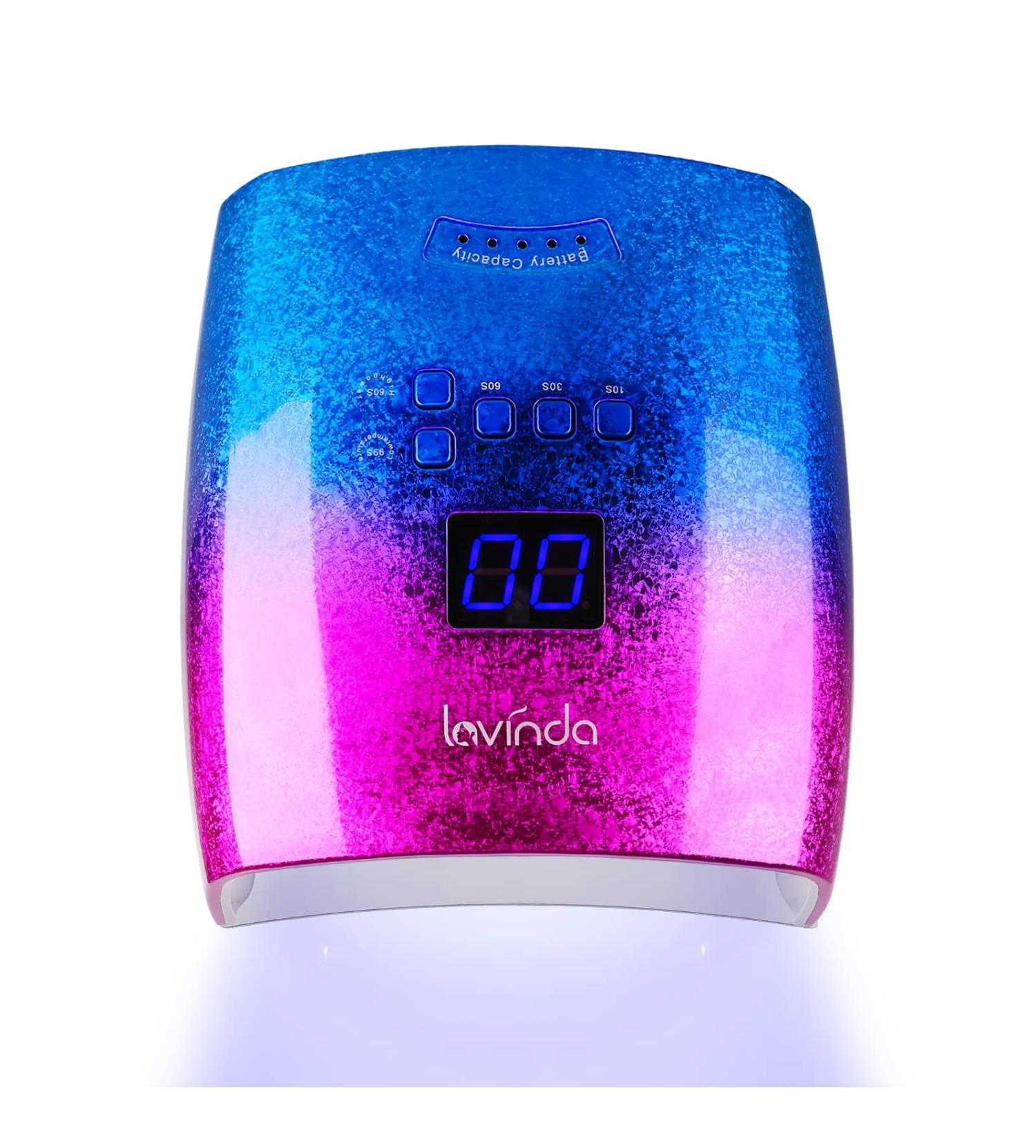 Lavinda 48W Rechargeable UV LED Nail Lamp - Cordless & Wireless Professional Nail Dryer for Acrylic Gel Nails - Multicolor - Buy Online on GoSupps.com