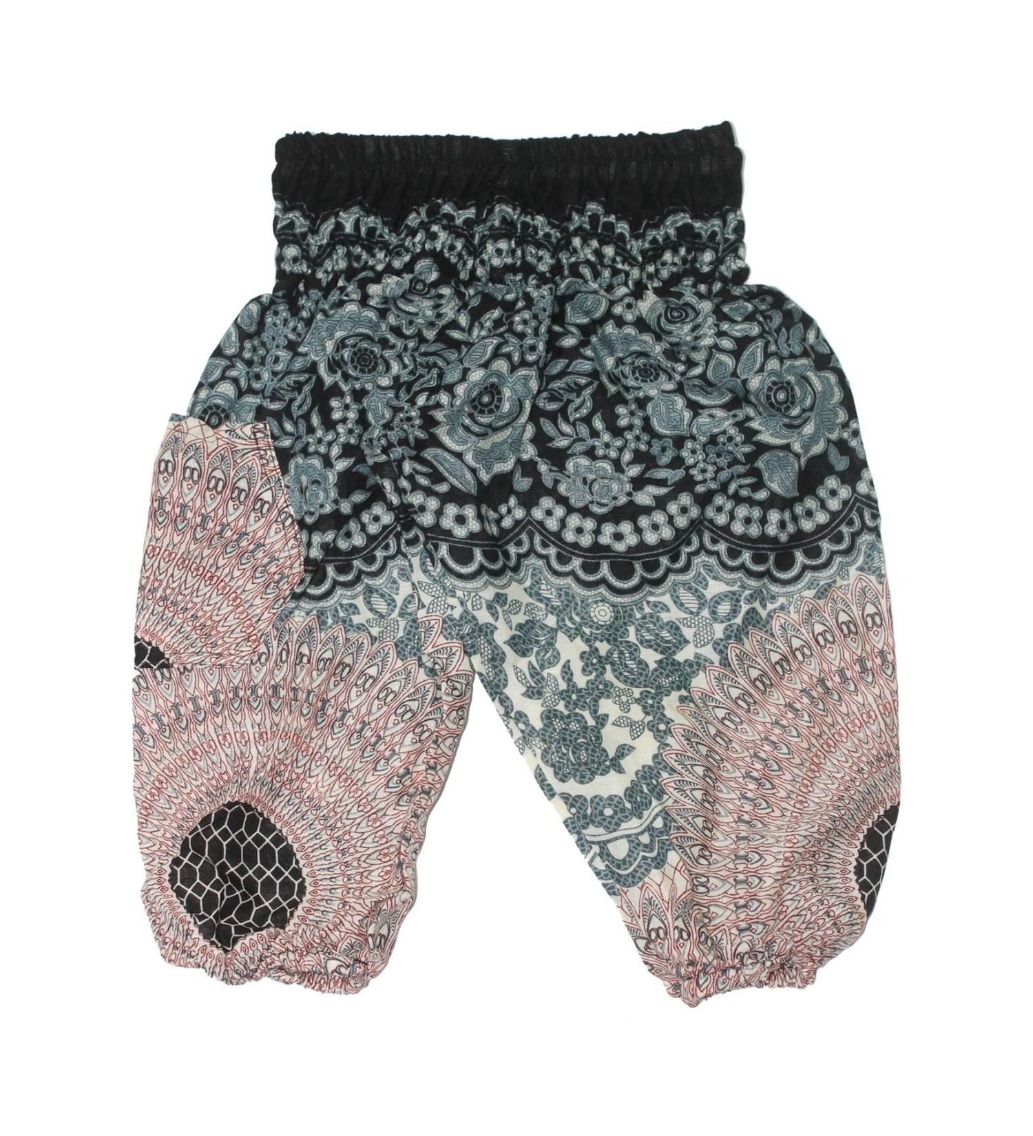 Lofbaz Children Hippy Thai Harem Aladdin Pirate Kids Pants - 3-6 Months Rose Flower White - Buy Online on GoSupps.com