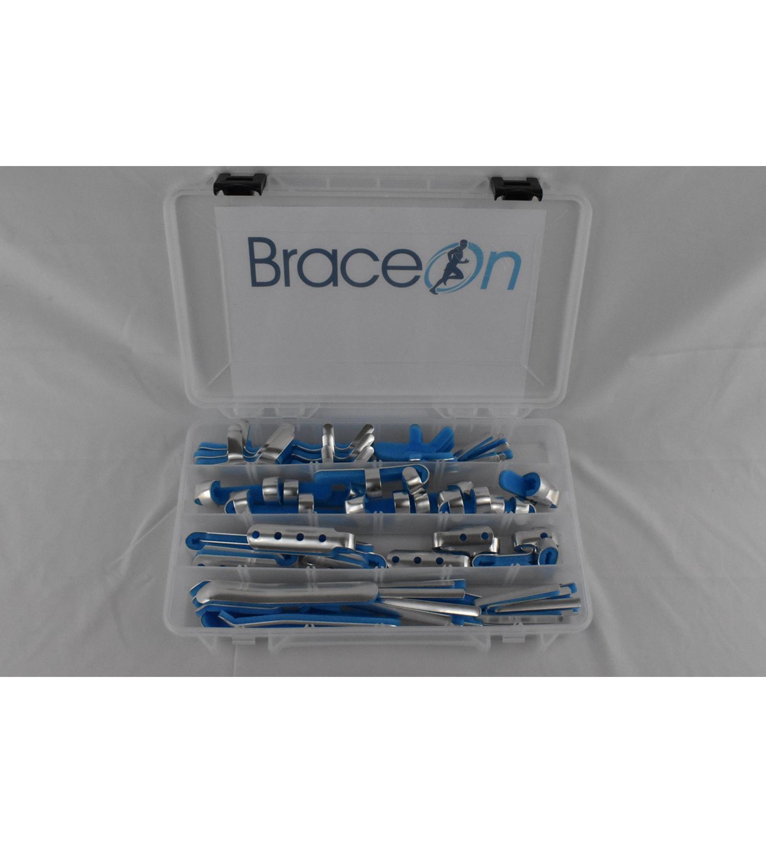 Brace On 48-Piece Finger and Thumb Splint Kit - Hand Injury Splints Comfortable Foam Support Metal Splinting 5 Assorted Styles