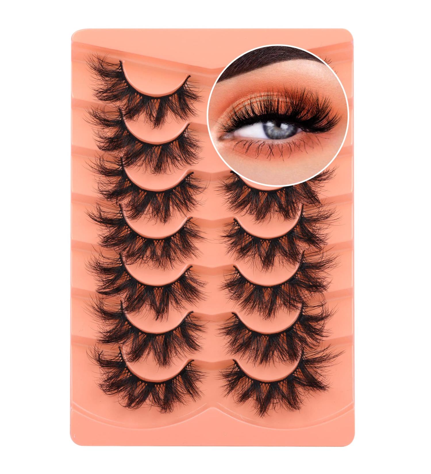 Mavphnee 20MM 6D Curly Fluffy Mink Eyelashes - Dramatic Fox Eye Lash Strip with Volume and Thickness - Buy Online on GoSupps.com