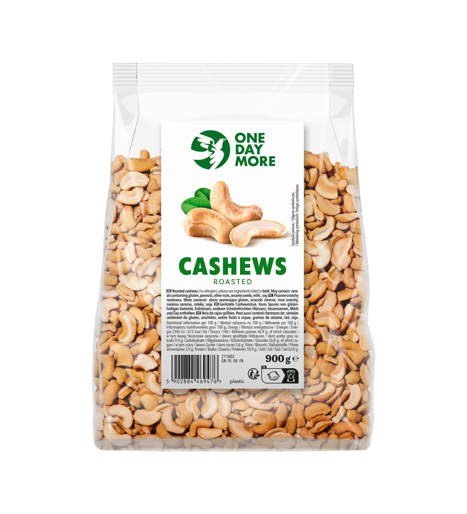 OneDayMore Natural Cashews | 900g Cashew Nuts Unsalted Cashews | Roasted Cashews Split Cashews | 100% Cashew Nuts Vegan Snack