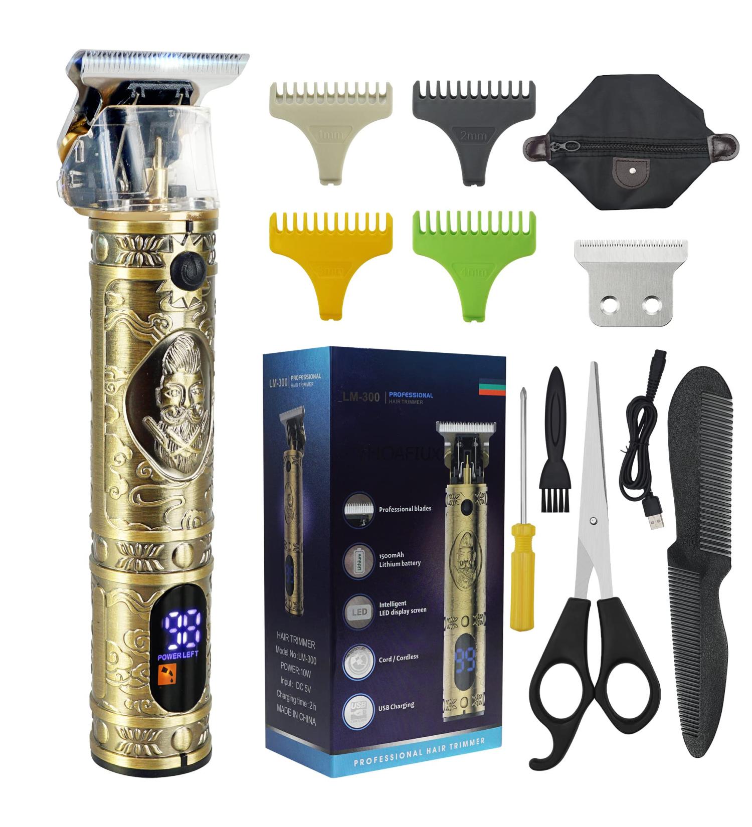 Beard Trimmer Professional Hair Clippers Men Electric Cordless Hair Trimmer with LCD Screen & Sharp Blades Rechargeable Clippers for Men Haircut Body Grooming Kit - Buy Online on GoSupps.com