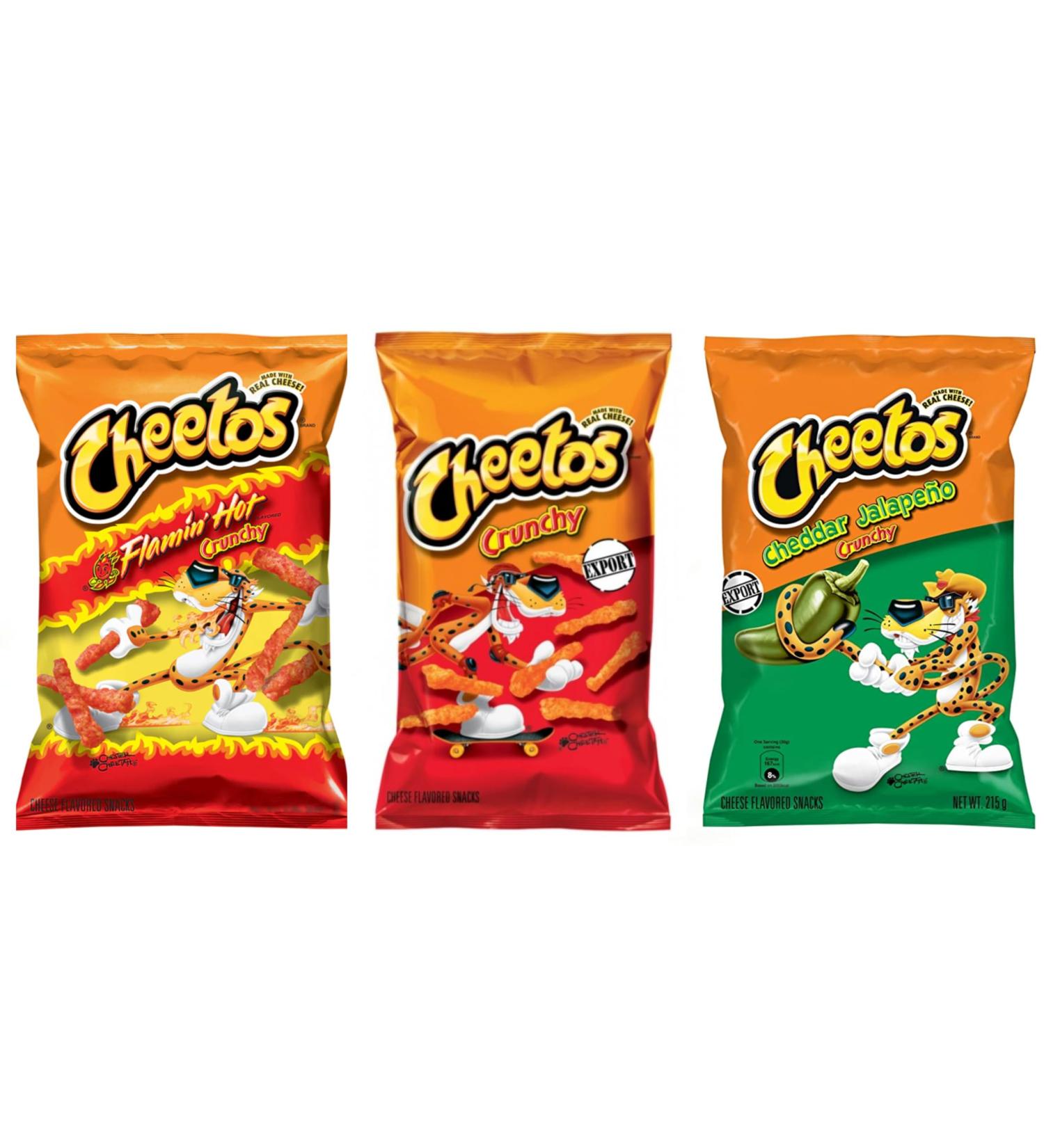 Cheetos Flamin Hot Crunchy + Crunchy + Jalapeno 8oz Set of 3 - Buy Online on GoSupps.com