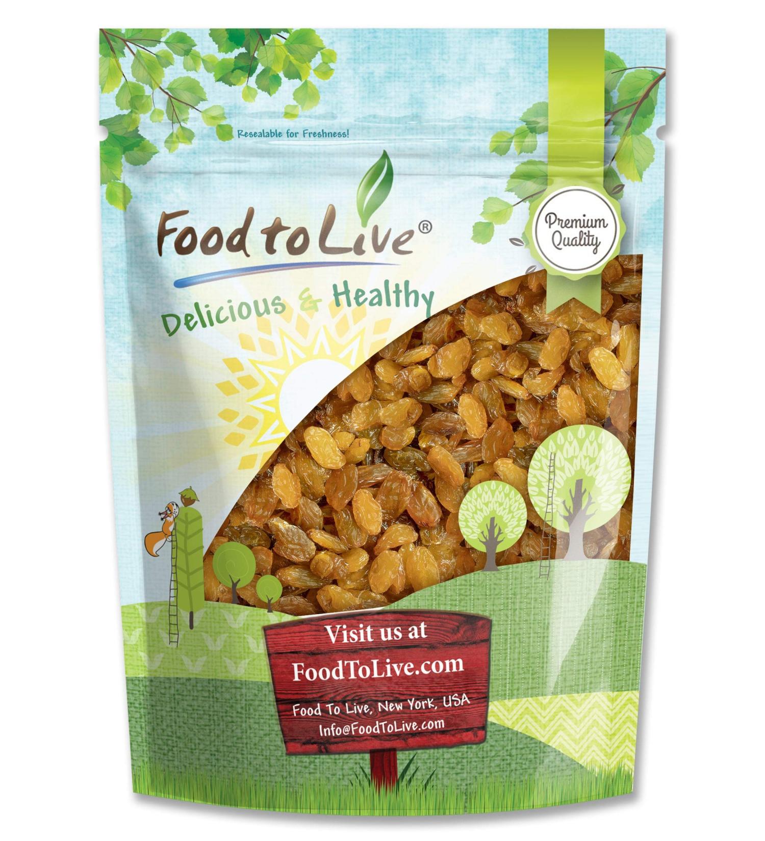 California Jumbo Golden Raisins 1.5 Pounds - Non-GMO, Sun-Dried, Seedless, Kosher, Vegan - Raw Bulk Pack - Buy Online on GoSupps.com