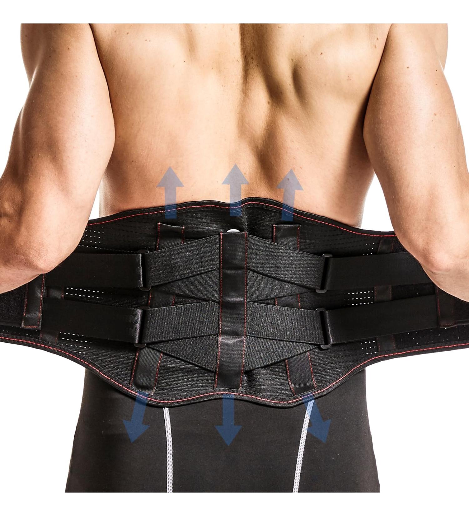 Adjustable Back Brace for Men & Women - Aluminum Support for Lower Back Pain Relief Sciatica Herniation & Scoliosis - Large Size (35.45-43.31 In - Buy Online on GoSupps.com
