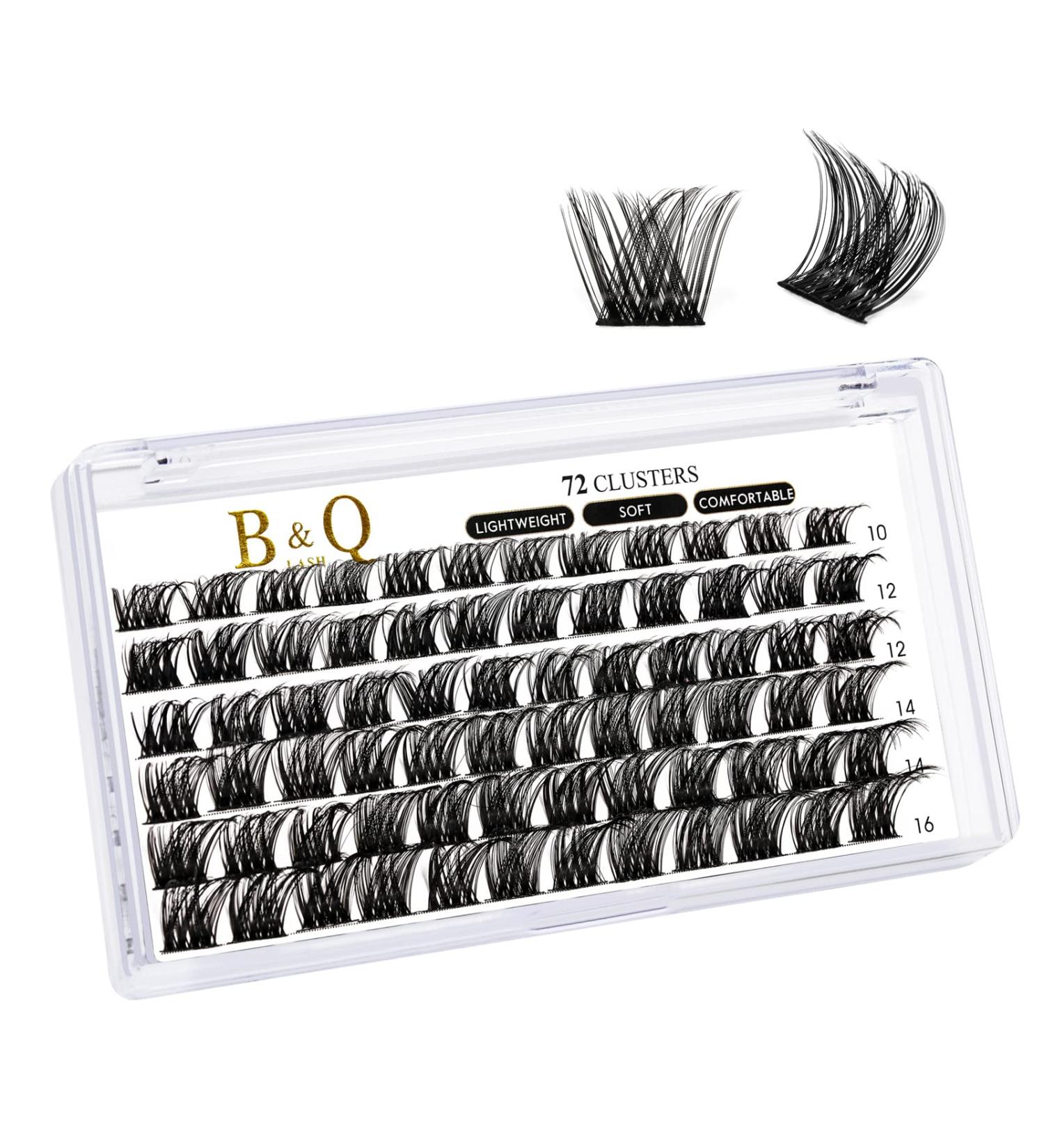 D Curl 10mm Cluster Lashes - 72 Soft Wispy Eyelash Clusters for DIY Volume Extensions - B&Q Lash Clusters for At-Home Application - Buy Online on GoSupps.com