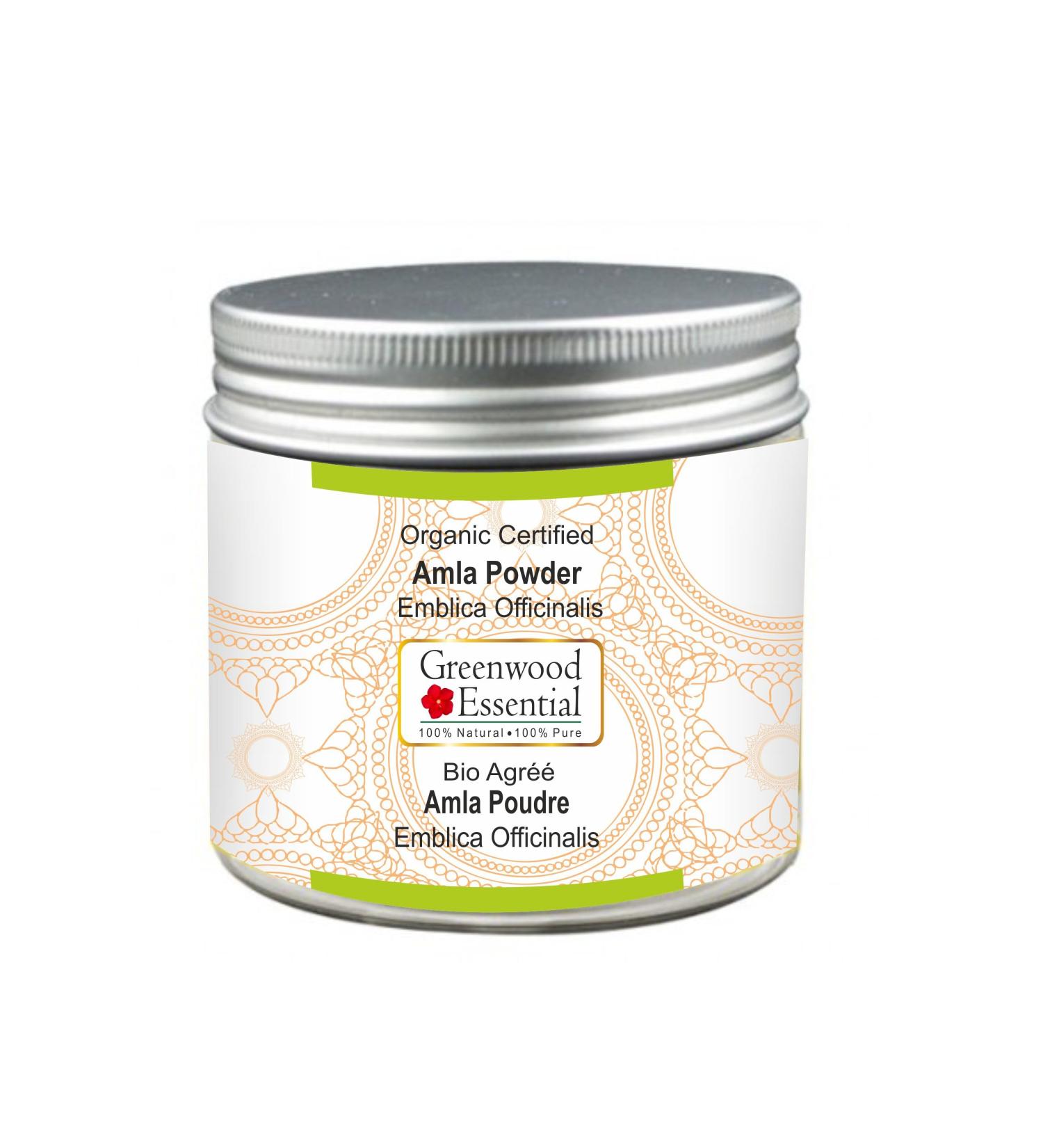 Greenwood Essential Pure Amla Powder (Indian Gooseberry) Emblica Officinalis Organic Certified 100% Natural Therapeutic Grade 100gm (3.5 oz) Amla 3.53 Ounce (Pack of 1) - Buy Online on GoSupps.com