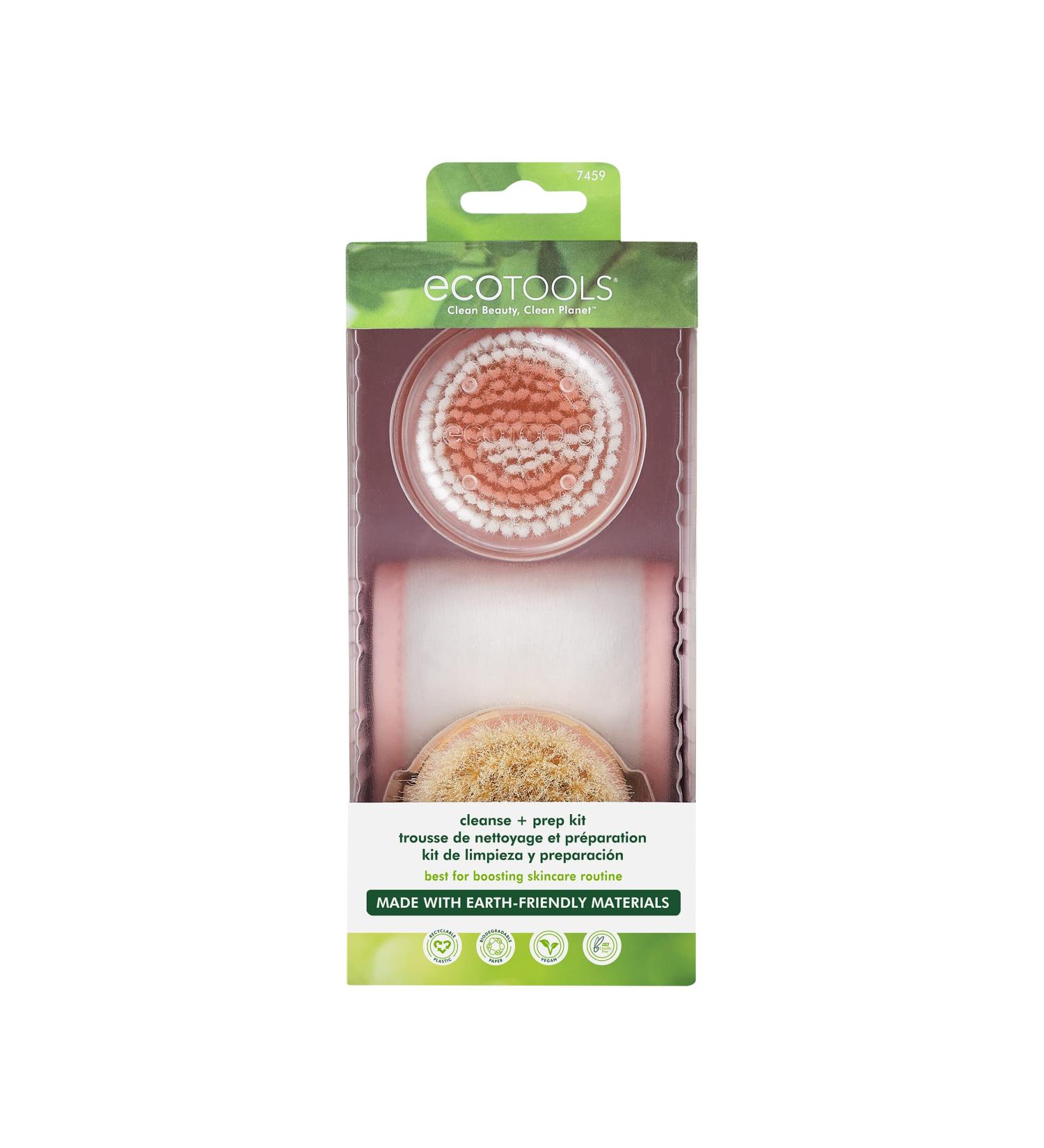 EcoTools Facial Cleanse & Prep Kit: Spa Headband, Cleansing Brush, Dry Brush - Eco-Friendly, Cruelty Free & Vegan - 3 Piece Set - Buy Online on GoSupps.com