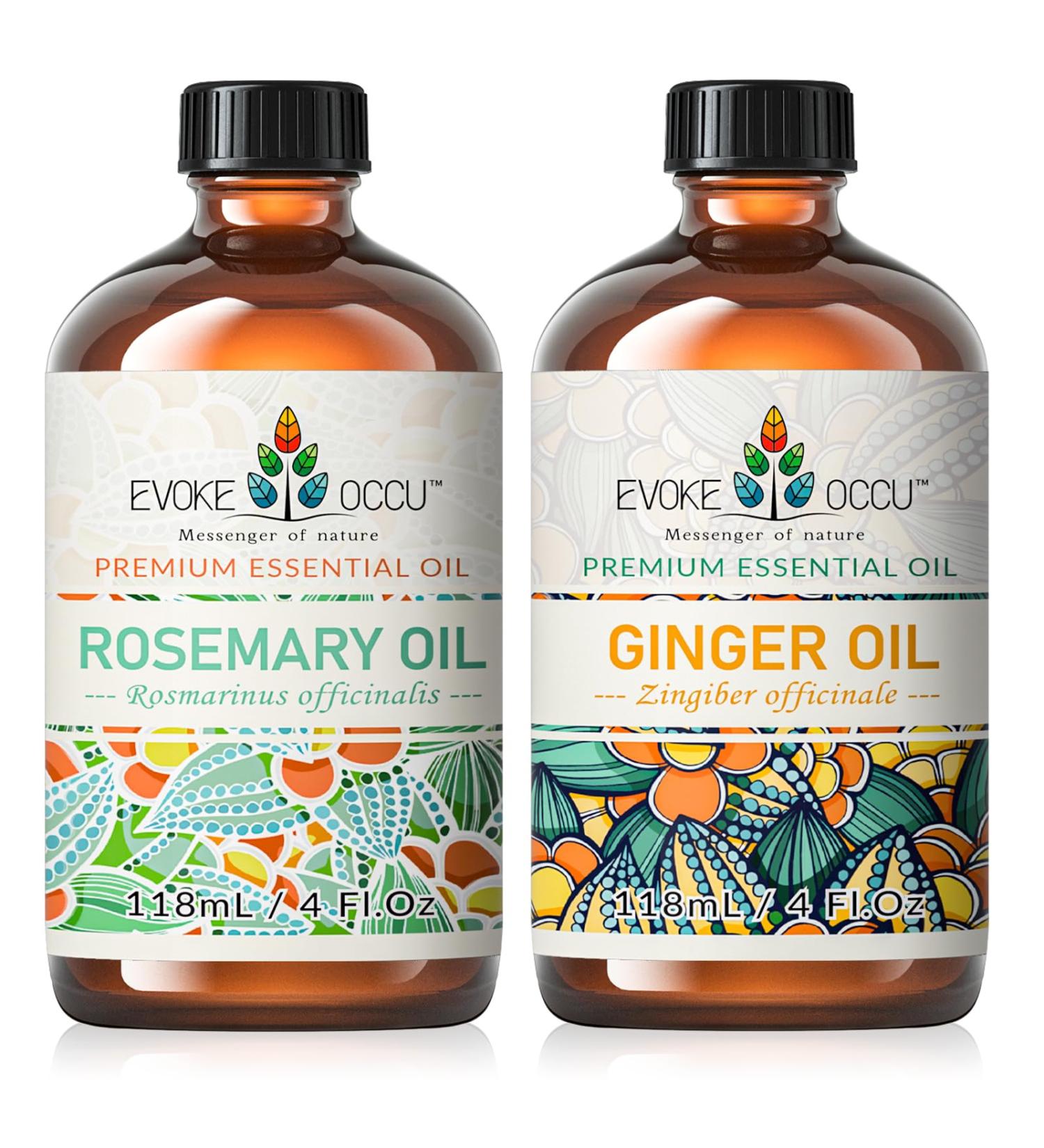 EVOKE OCCU Rosemary Essential Oil and Ginger Essential Oil - 4 Fl Oz - Buy Online on GoSupps.com