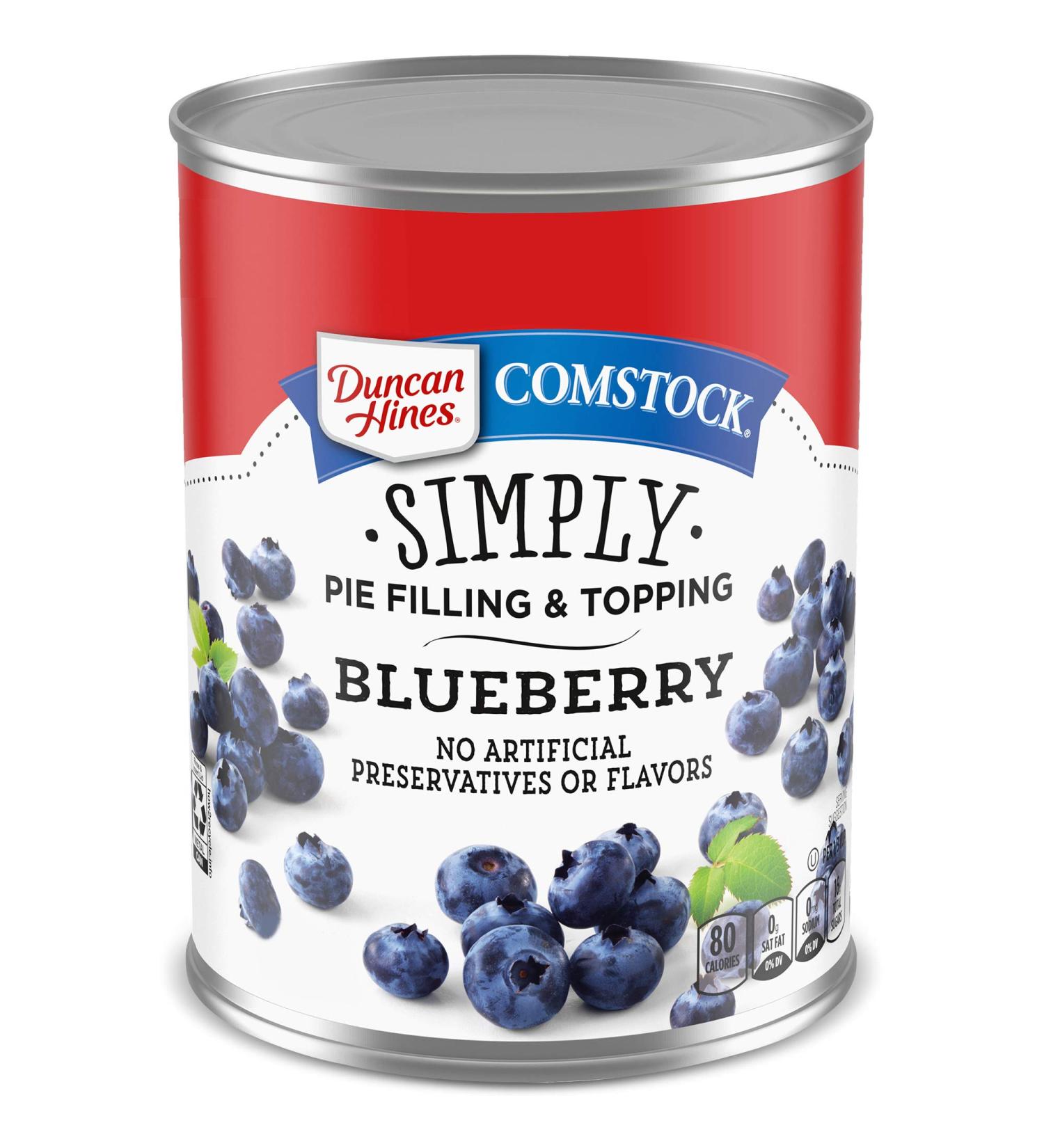 Duncan Hines Comstock Simply Blueberry Pie Filling 21oz (Pack of 8) - Delicious and Easy to Use! - Buy Online on GoSupps.com