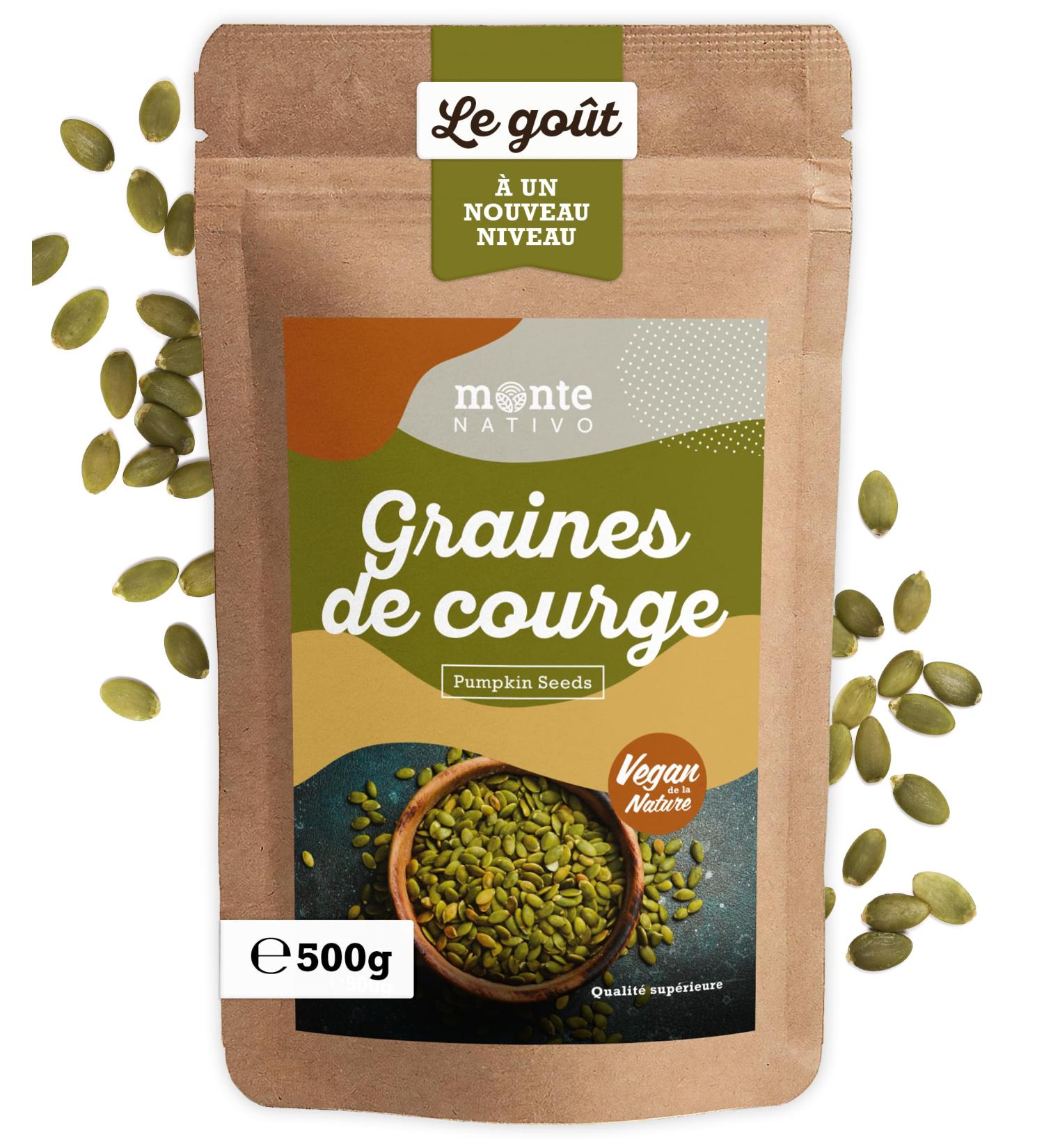 Graines de Courge crues Monte Nativo (500g) - Graines de Courge nature - Pumpkin Seeds raw - pices aromatiques s ch es avec soin id ales pour Cuisiner et Assaisonner - Ar me et Go t intenses Graines de citrouille 500 g (Lot de 1) - Buy Online on GoSupps.com