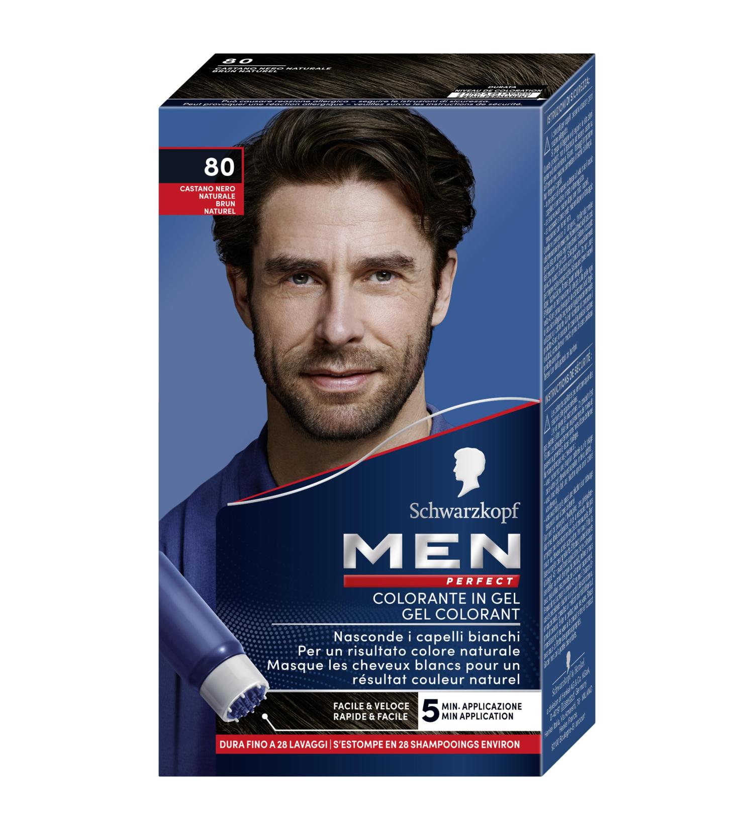 Ammonia-Free Gel Hair Color for Men - Perfect N 80 Natural Black Brown | International Shipping - Buy Online on GoSupps.com