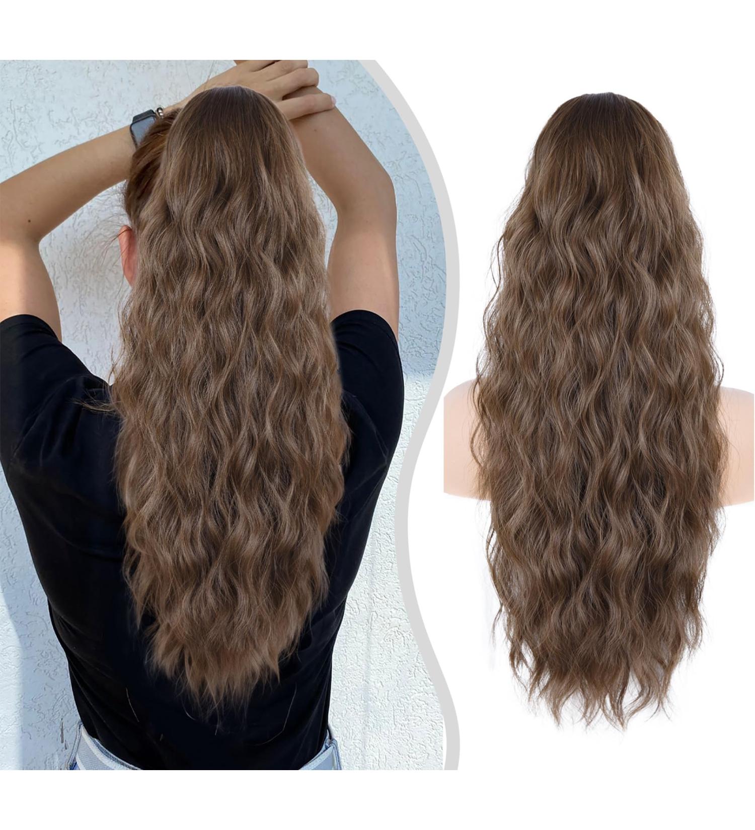 26 Inch Ponytail Extension Long Wavy Hair Extensions Synthetic Hair Pieces for Women Soft Natural Pony Tails Extensions Drawstring Ponytail Hair Extension for Daily Use (Chestnut Brown) Drawstring-Chestnut Brown - Buy Online on GoSupps.com