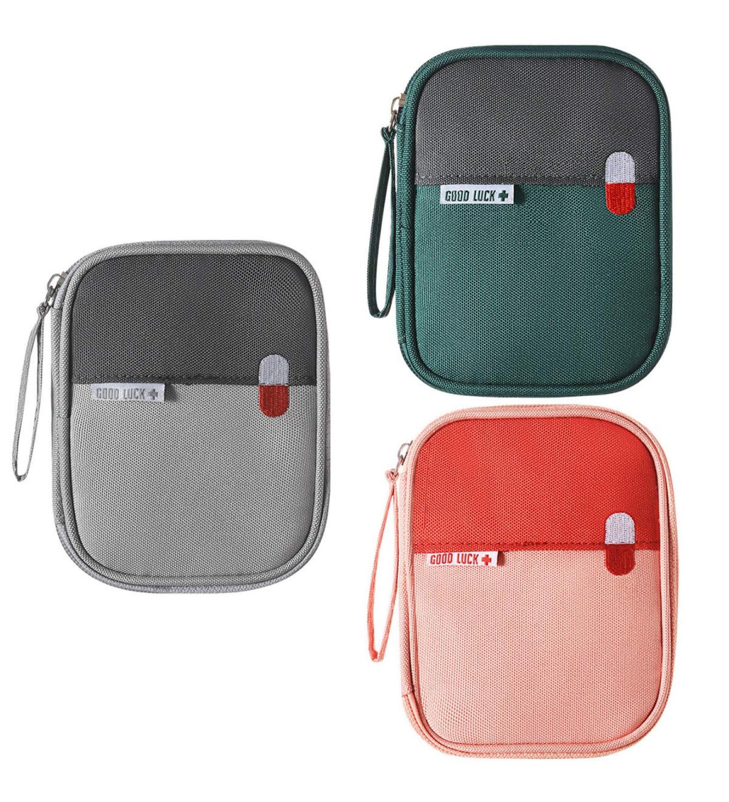 Mini Zippered First Aid Kit Bag - 3 Pack of Travel Medication Pouches - Compact and Organized for Emergencies - 5.5x4.3x0.8Inch - Buy Online on GoSupps.com