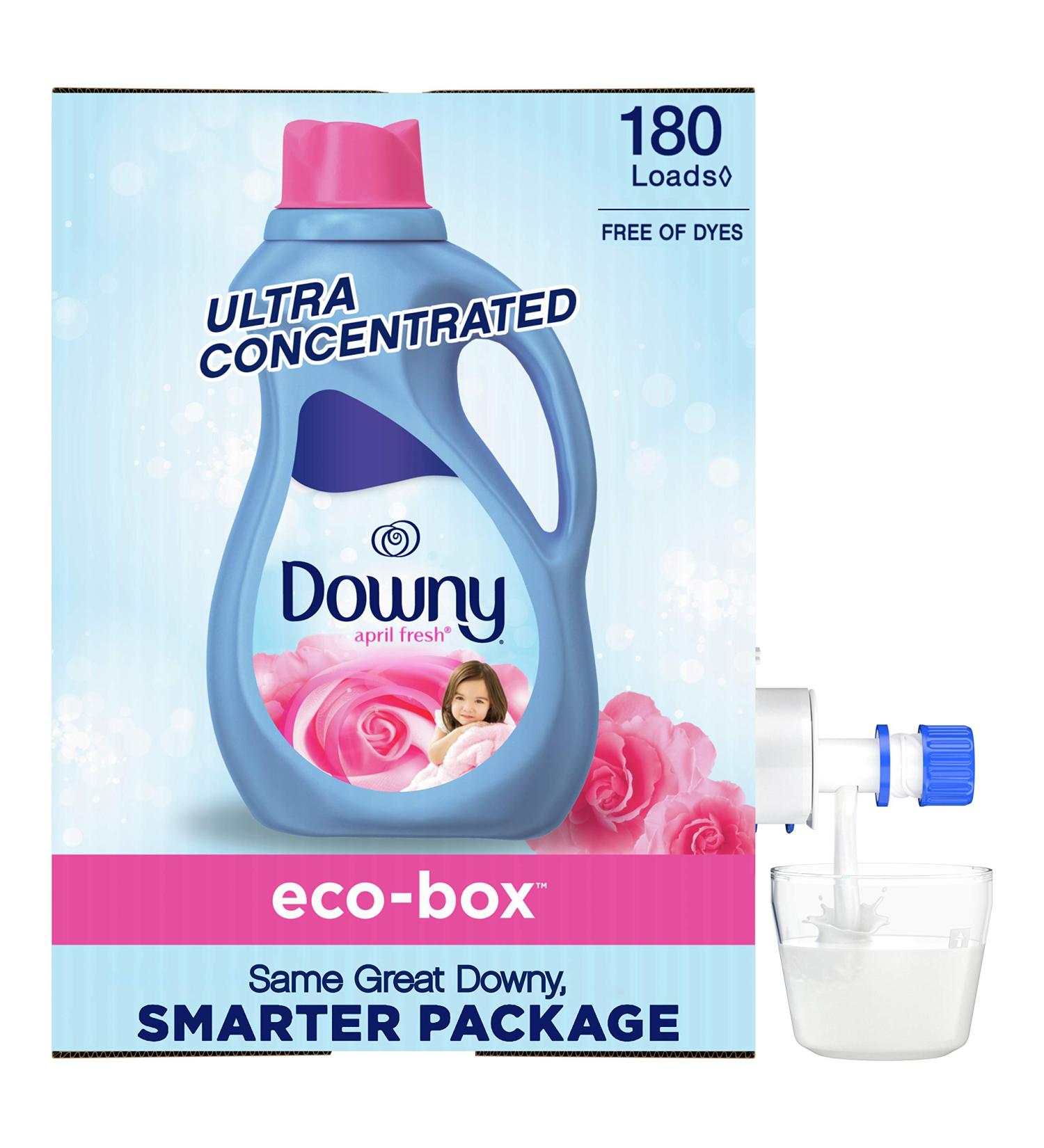 Downy April Fresh Scent Fabric Softener Eco-Box - Dye-Free Ultra Concentrated 180 Loads - International Shipping Available - Buy Online on GoSupps.com