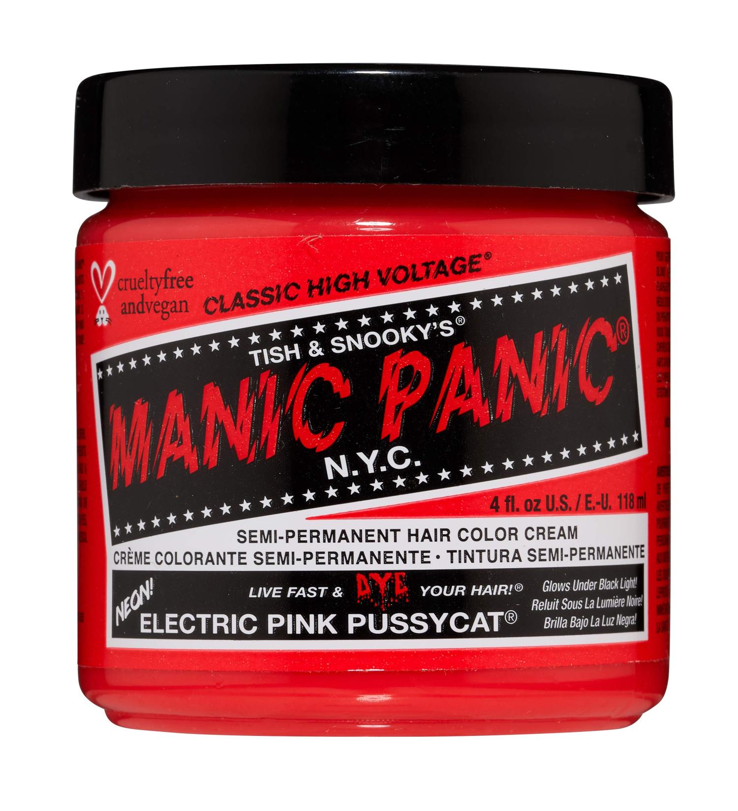 MANIC PANIC Electric Pink Pussycat Hair Dye - 4 oz | Vibrant Electric Pink Color - Buy Online on GoSupps.com